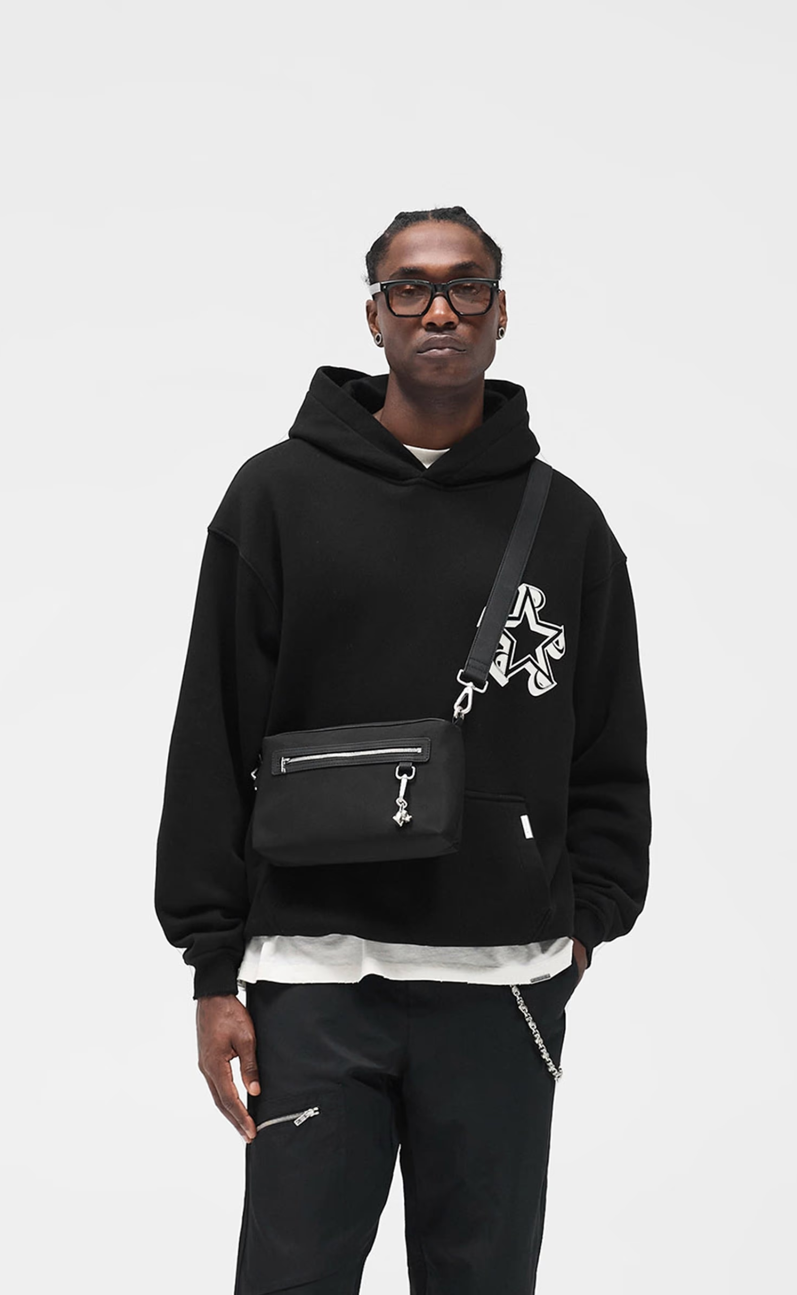 REPRESENT INITIAL STAR JET BLACK HOODIE