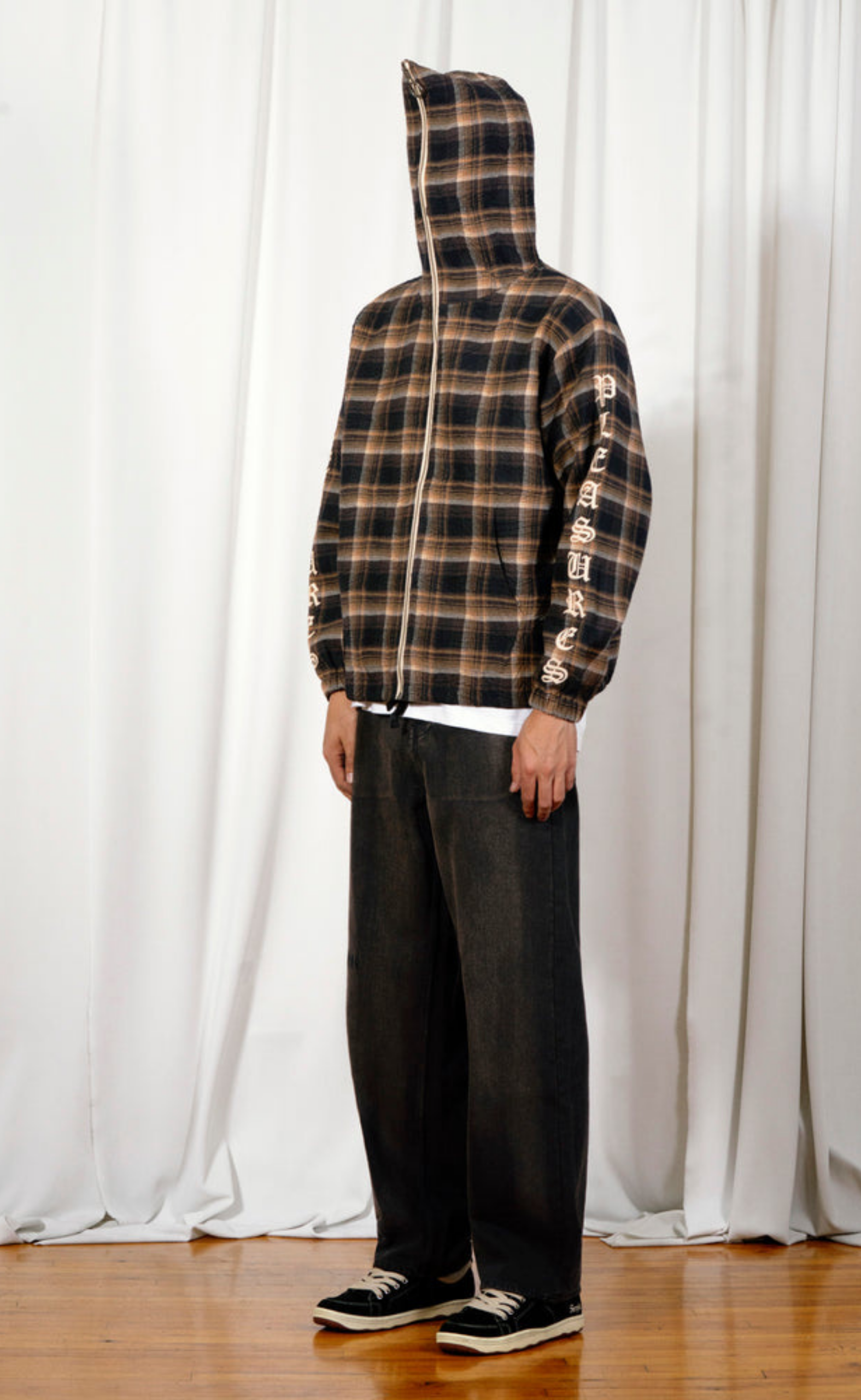 GROOVE ZIP PONCHO BROWN HOODIE