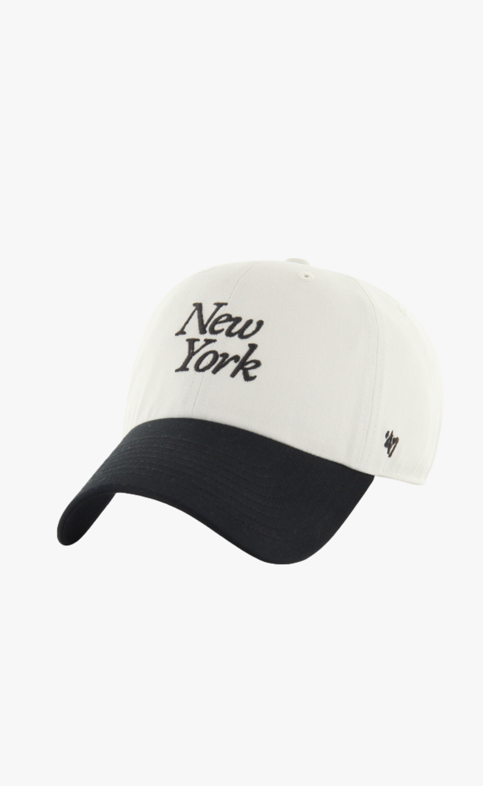 47 CLEAN UP MLB NEW YORK YANKEES FOUNDATION SCRIPT TT WHITE BLACK HAT