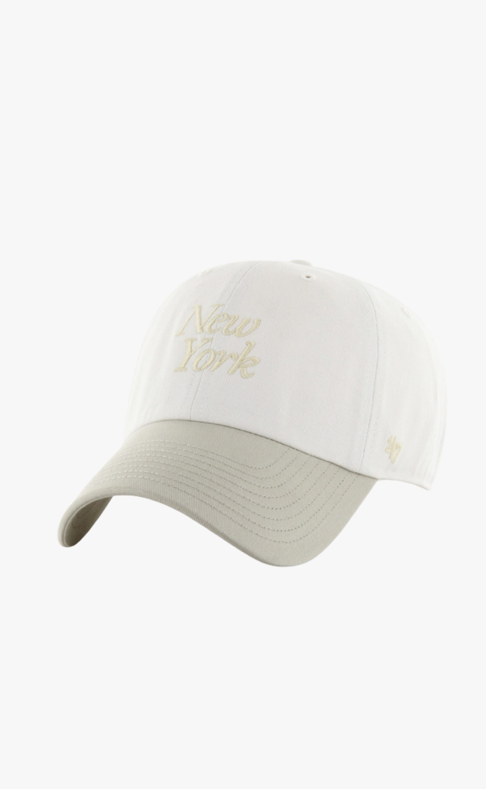 47 CLEAN UP MLB NEW YORK YANKEES FOUNDATION SCRIPT TT WHITE GREY HAT