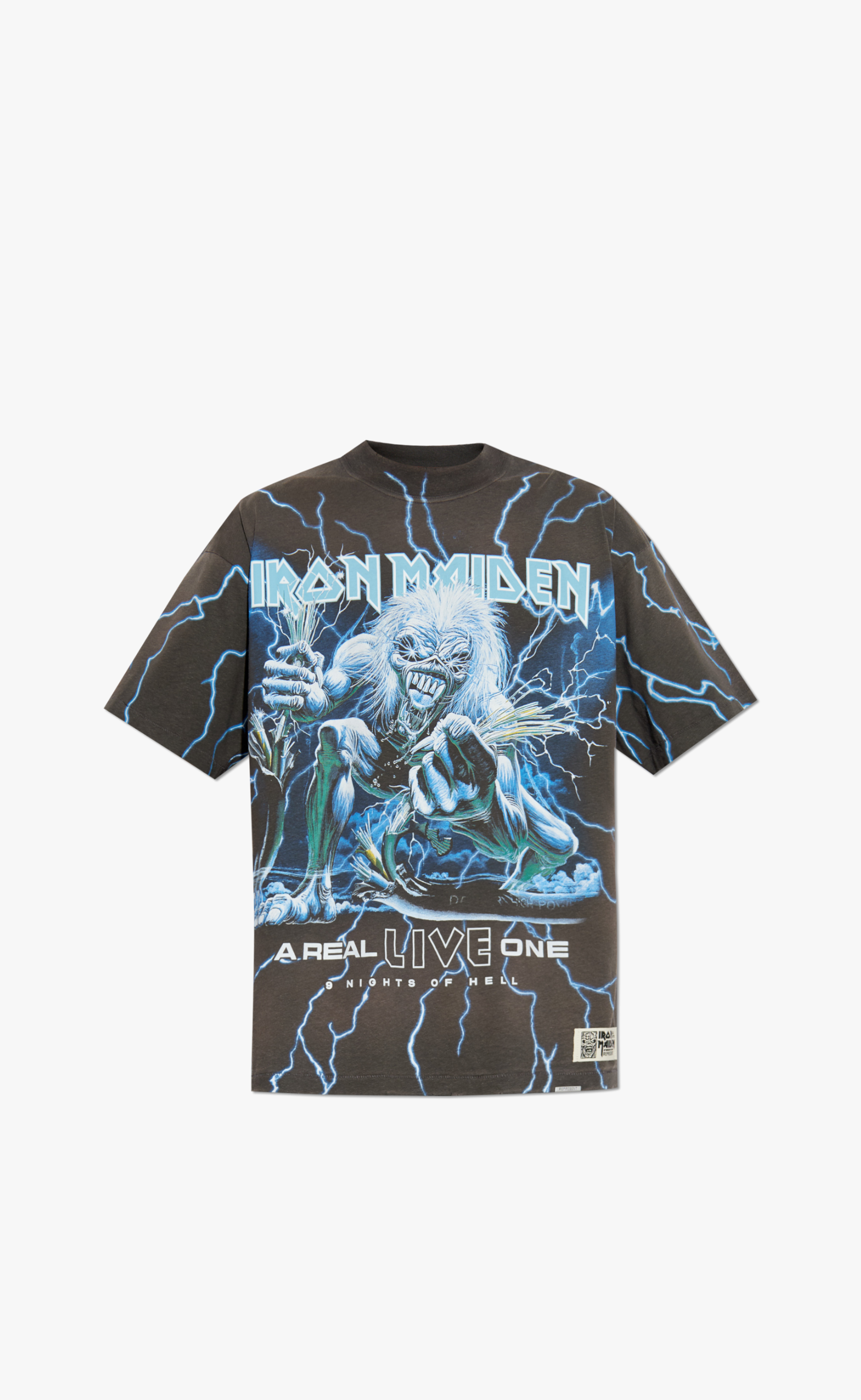 IRON MAIDEN A REAL LIVE ONE STAINED BROWN T-SHIRT