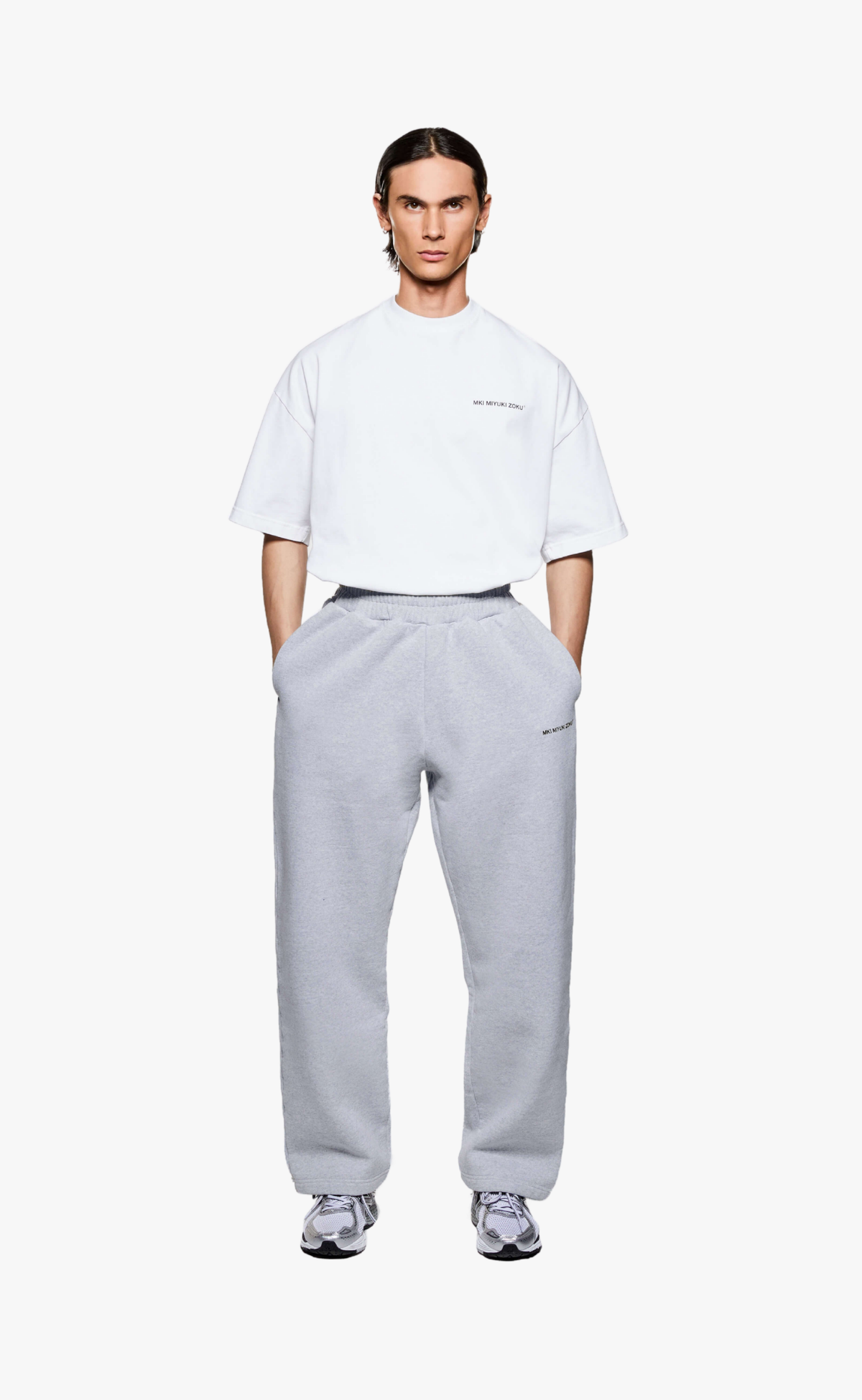 UNIFORM WIDE LEG GREY SWEATPANTS