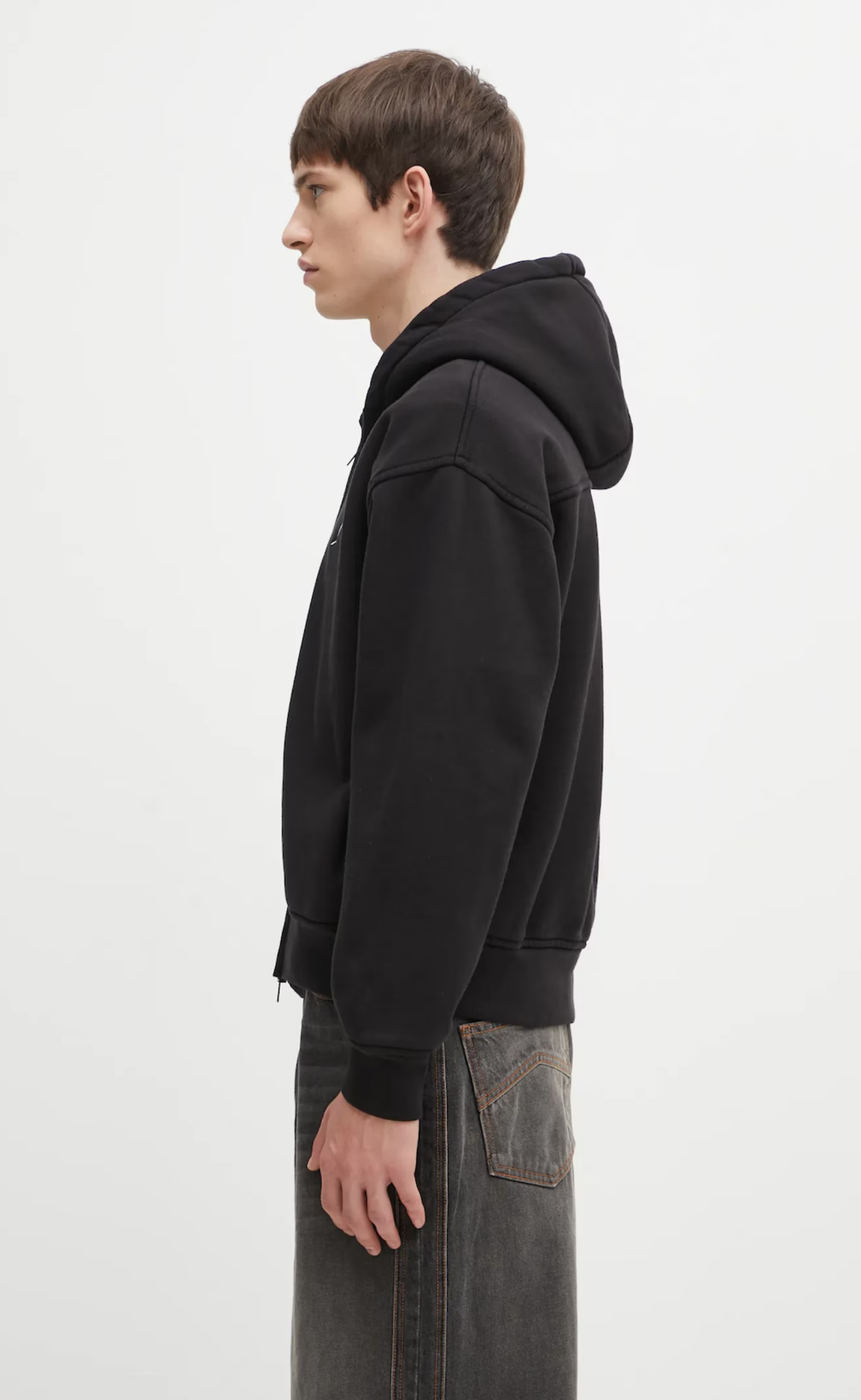 CLASSIQUE ZIP UP BLACK HOODIE