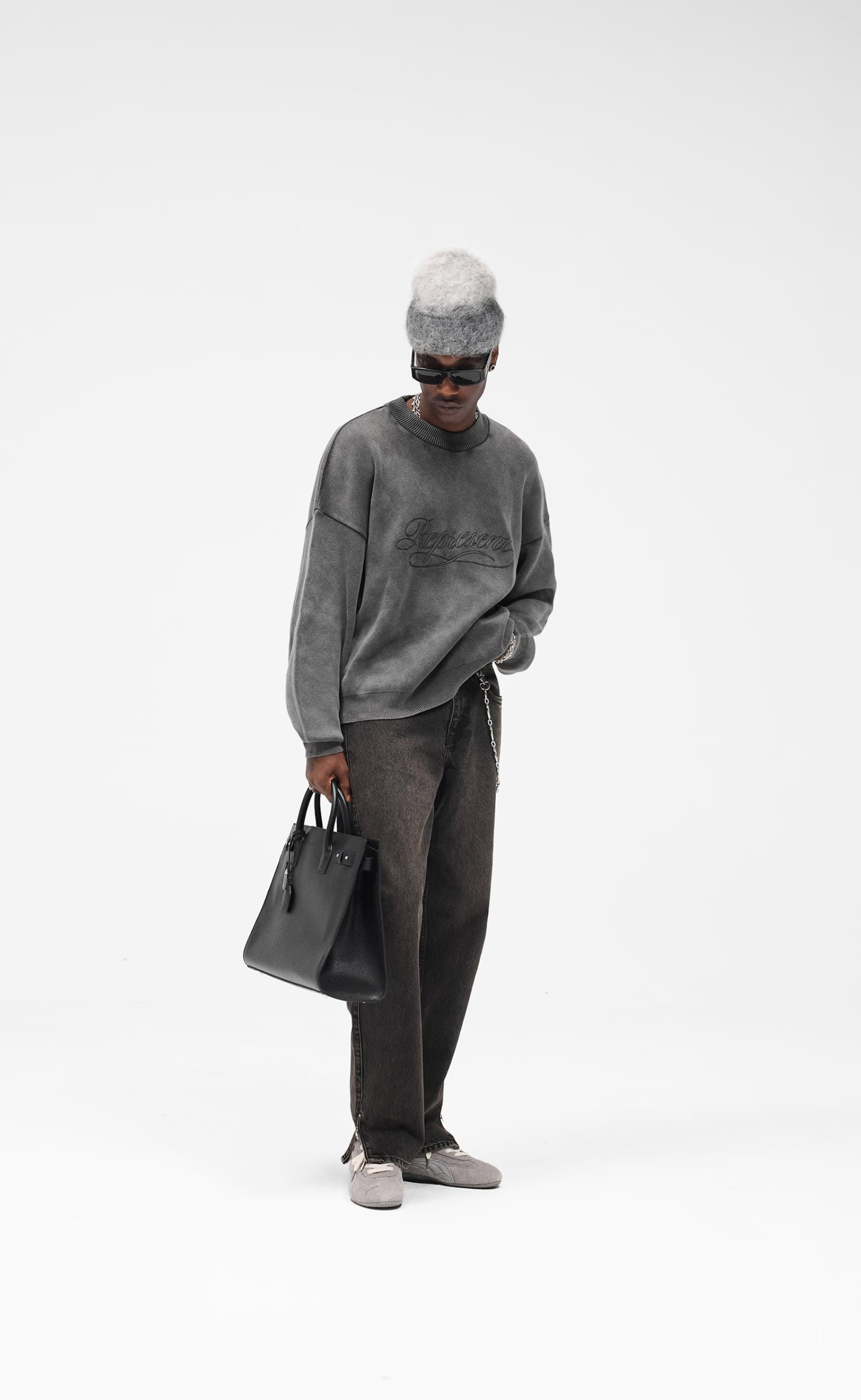 R2S SPLIT DENIM SOOT JEANS