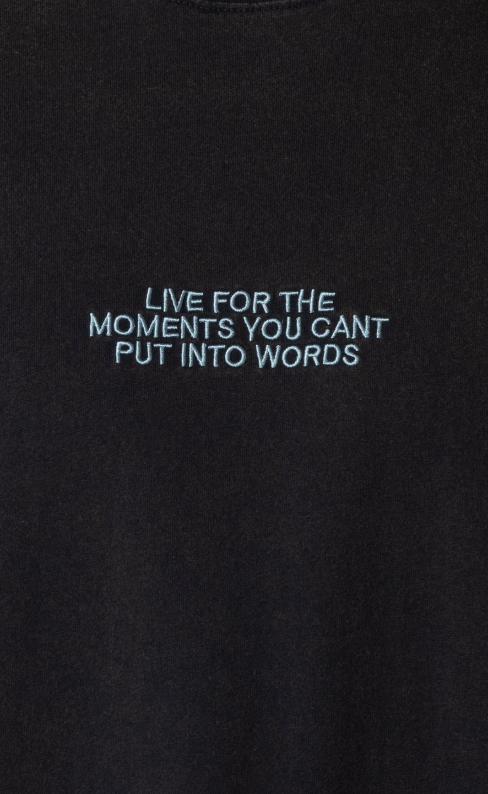 LIVE FOR THE MOMENTS BLACK T-SHIRT