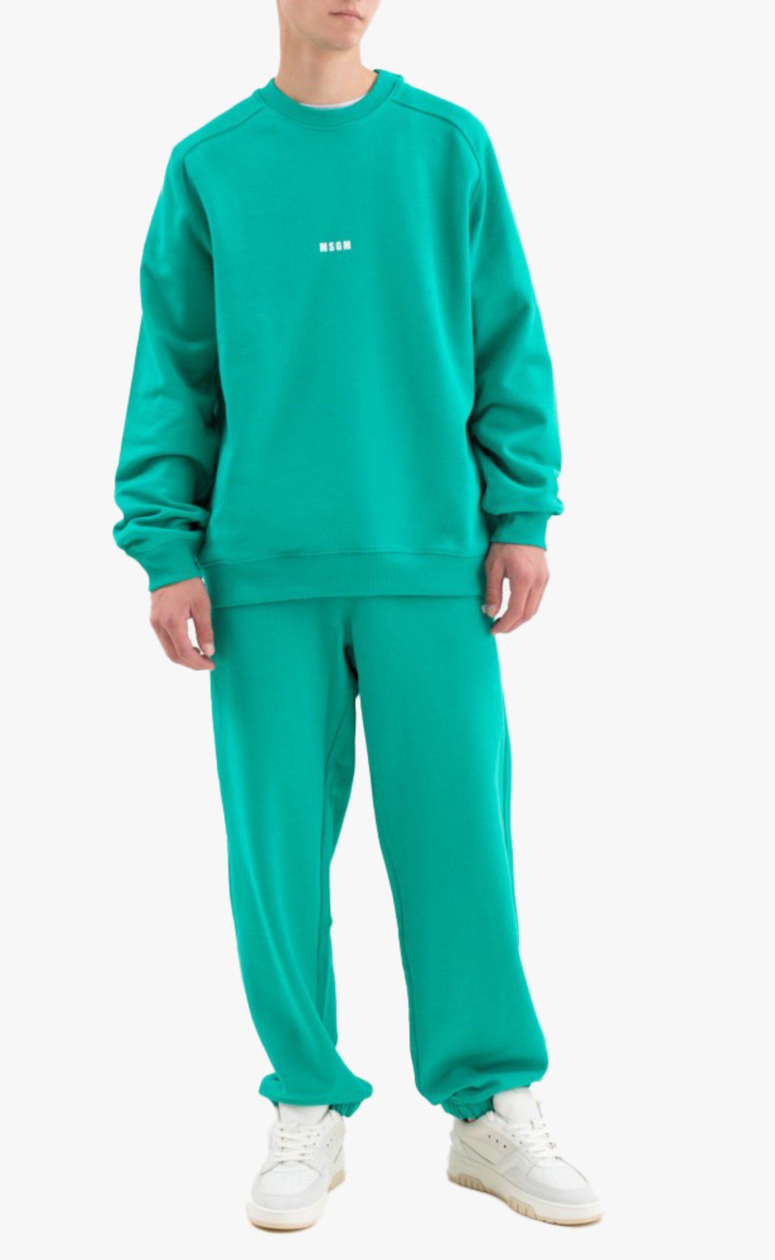 MICRO LOGO EMERALD GREEN CREWNECK