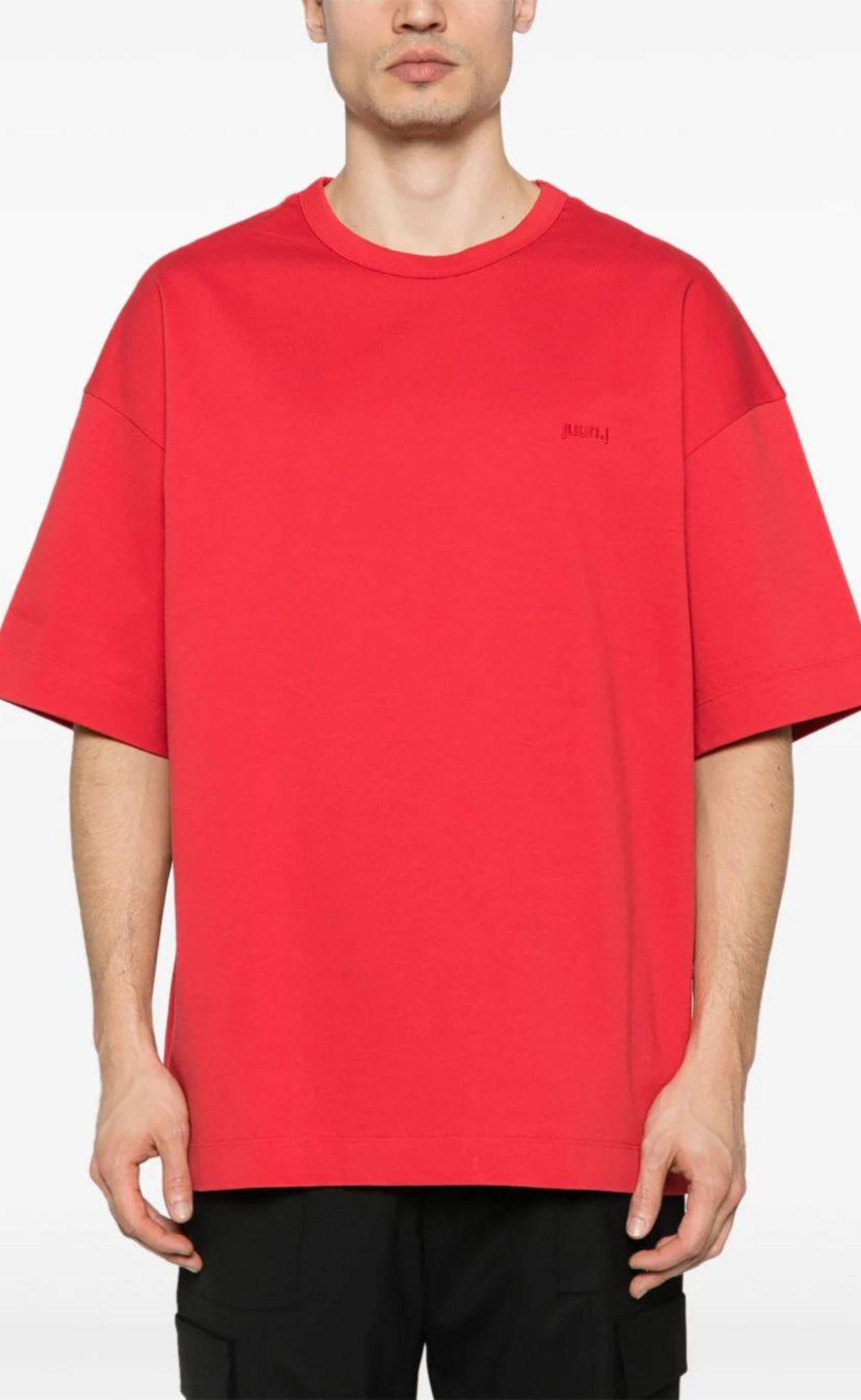 SEMI-OVER FIT GRAPHIC RED T-SHIRT