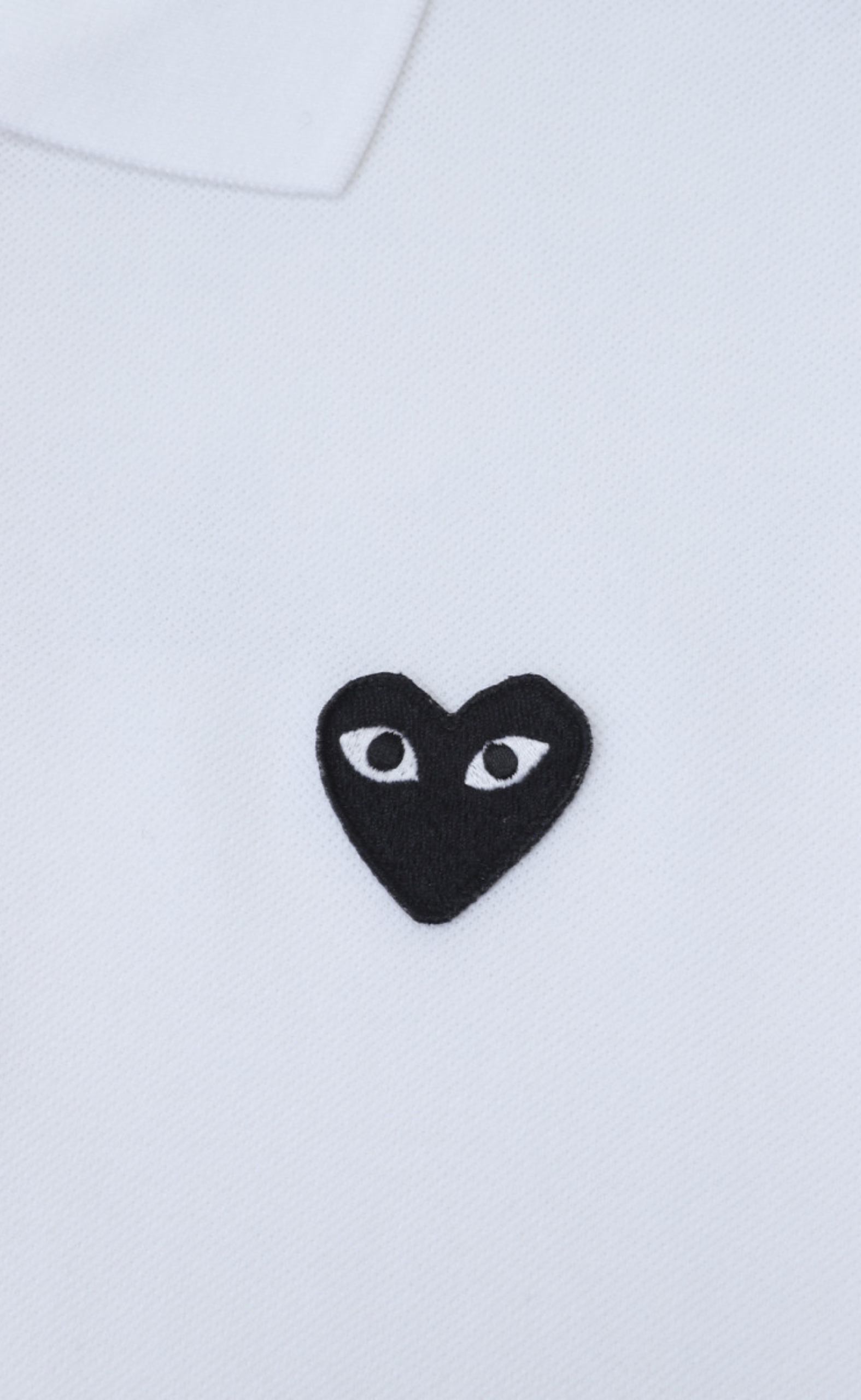 WHITE MEN POLO T-SHIRT WITH BLACK HEART
