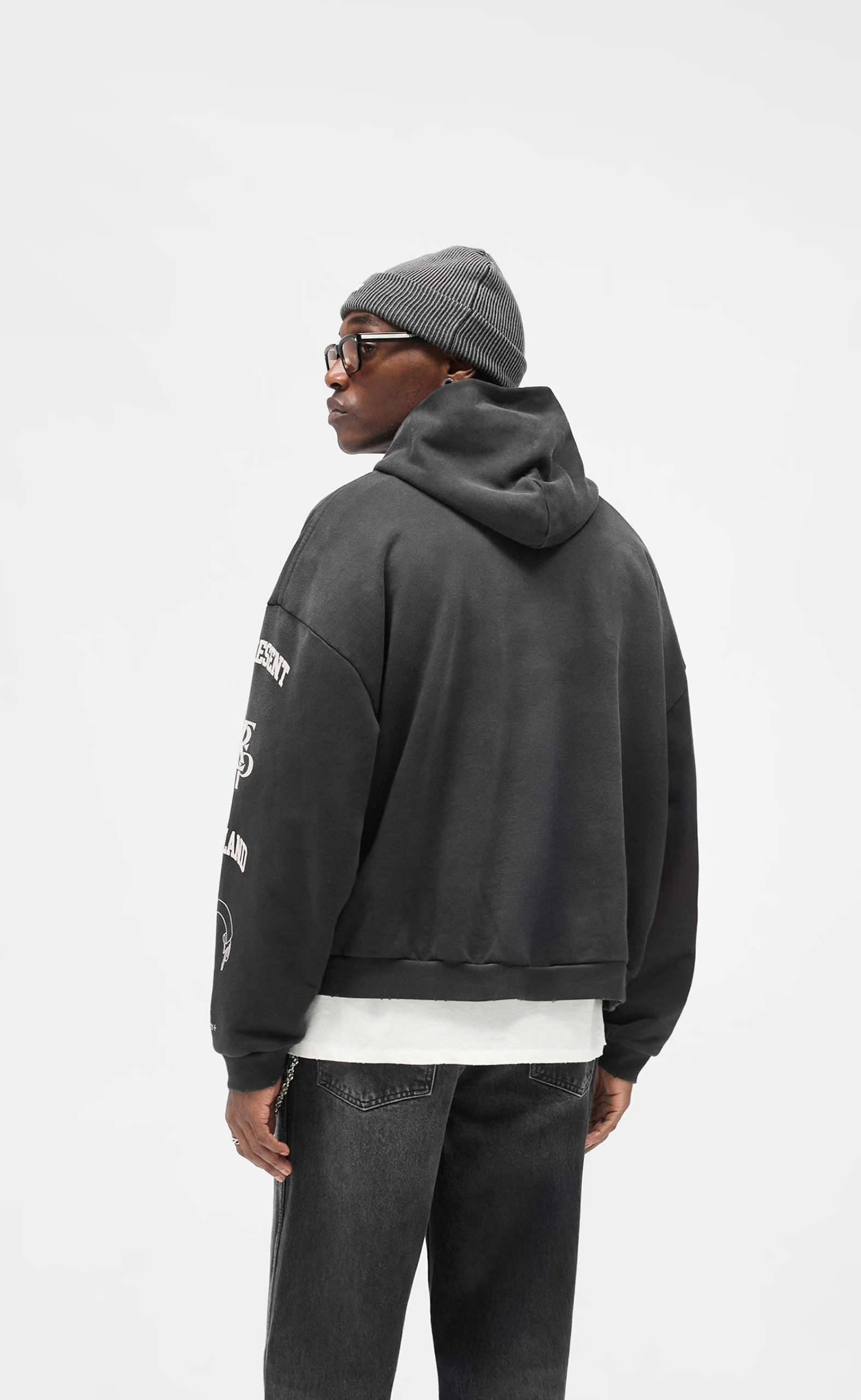 REPRESENT LEGACY CREST STAINED BLACK HOODIE