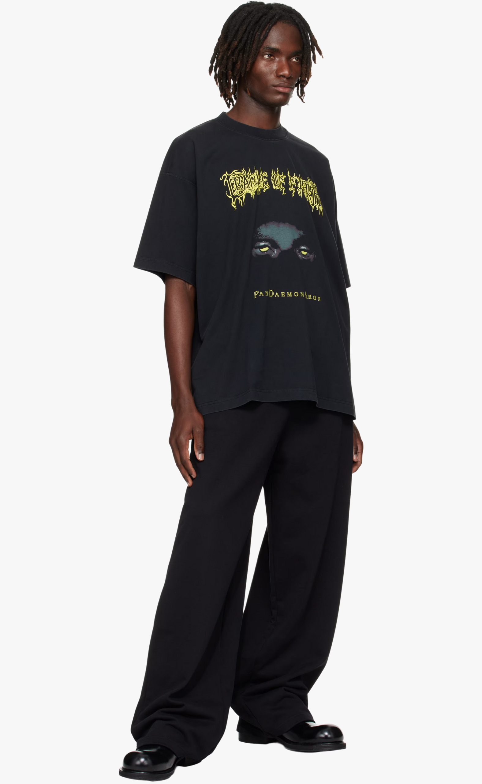 LOGO BAGGY BLACK SWEATPANTS