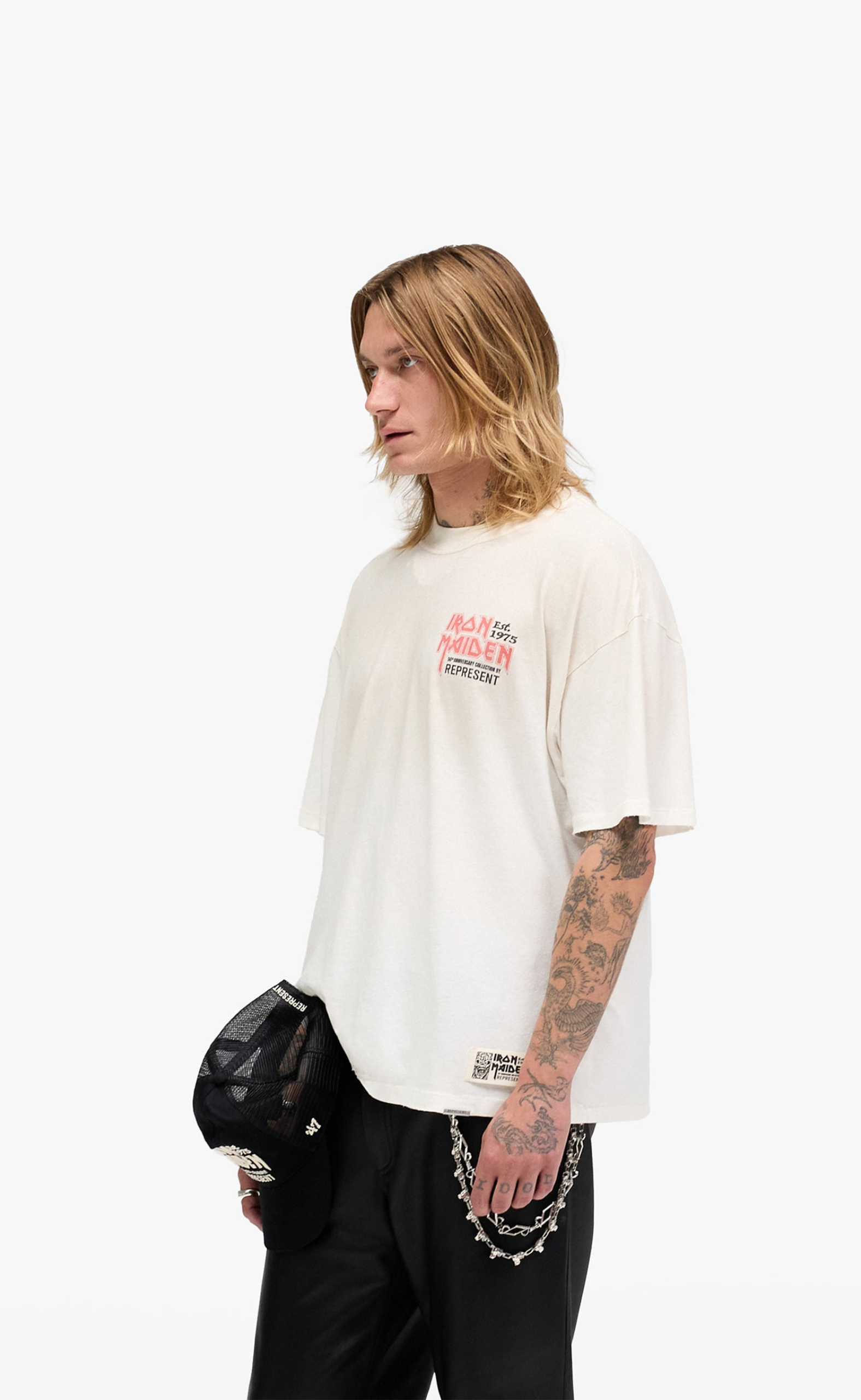 IRON MAIDEN X ANNIVERSARY WASHED ECRU T-SHIRT
