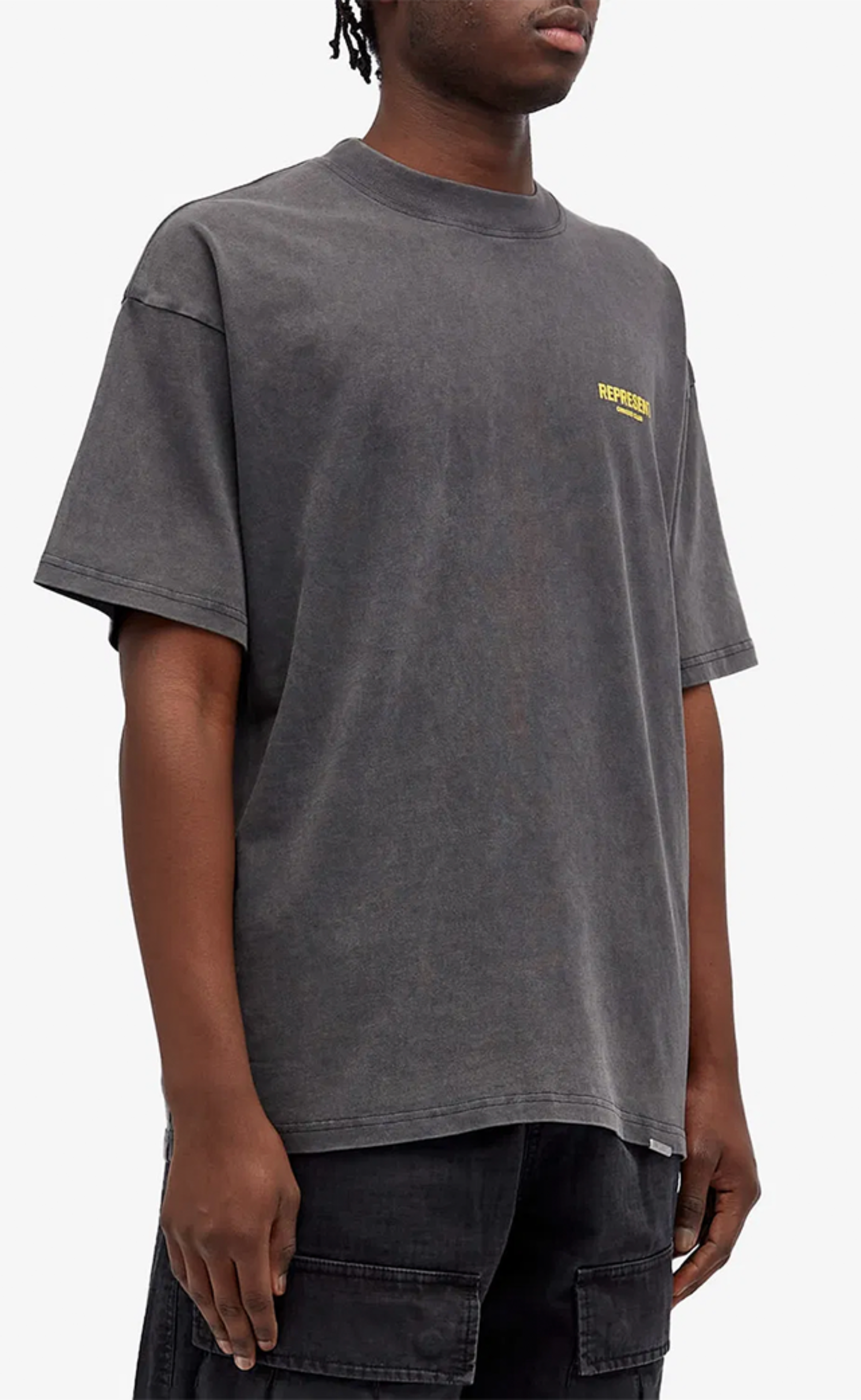 REPRESENT OWNERS CLUB VINTAGE GREY YELLOW T-SHIRT