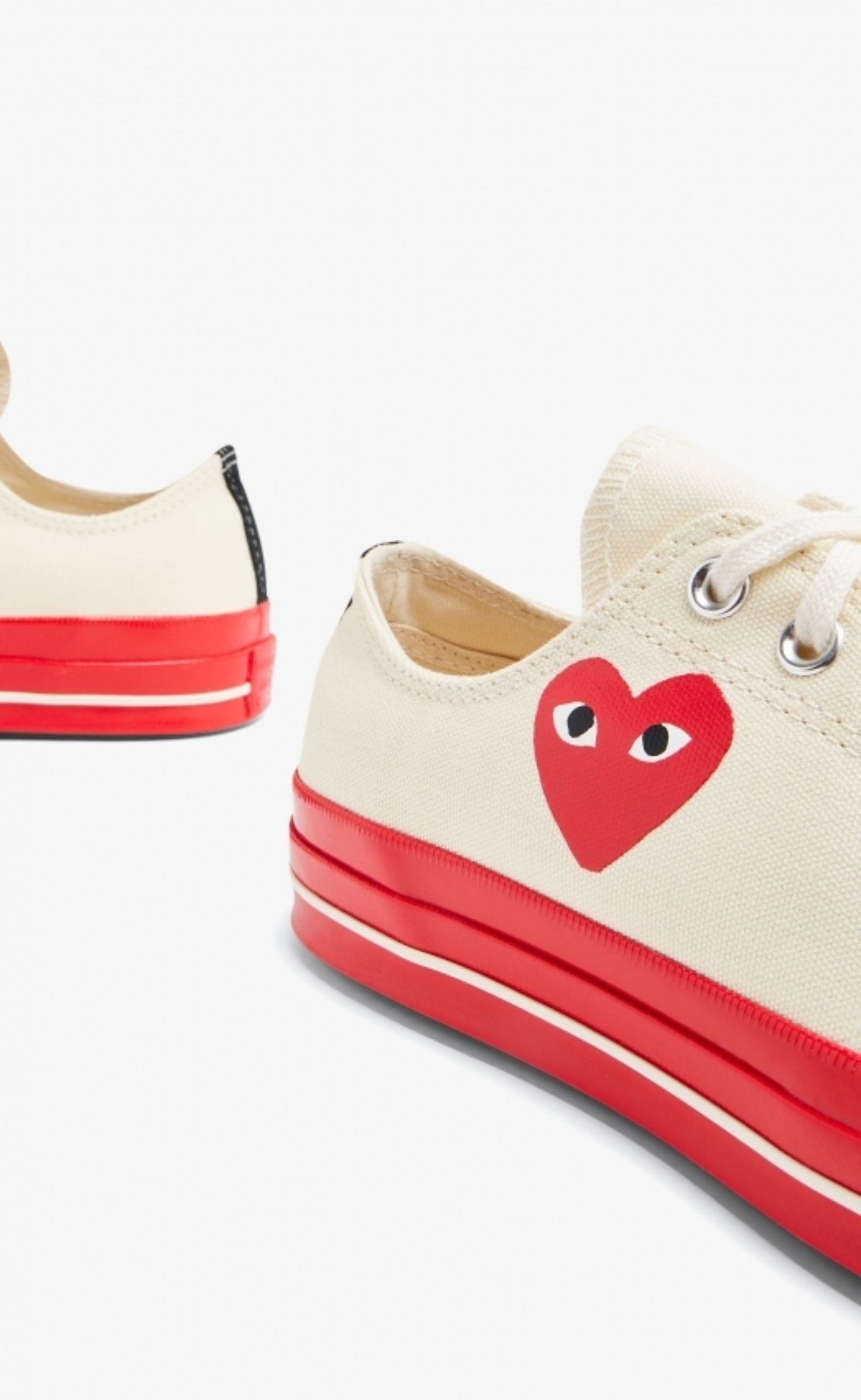 OFF WHITE PLAY COMME DES GARÇONS X CONVERSE RED SOLE CHUCK 70 LOW TOP