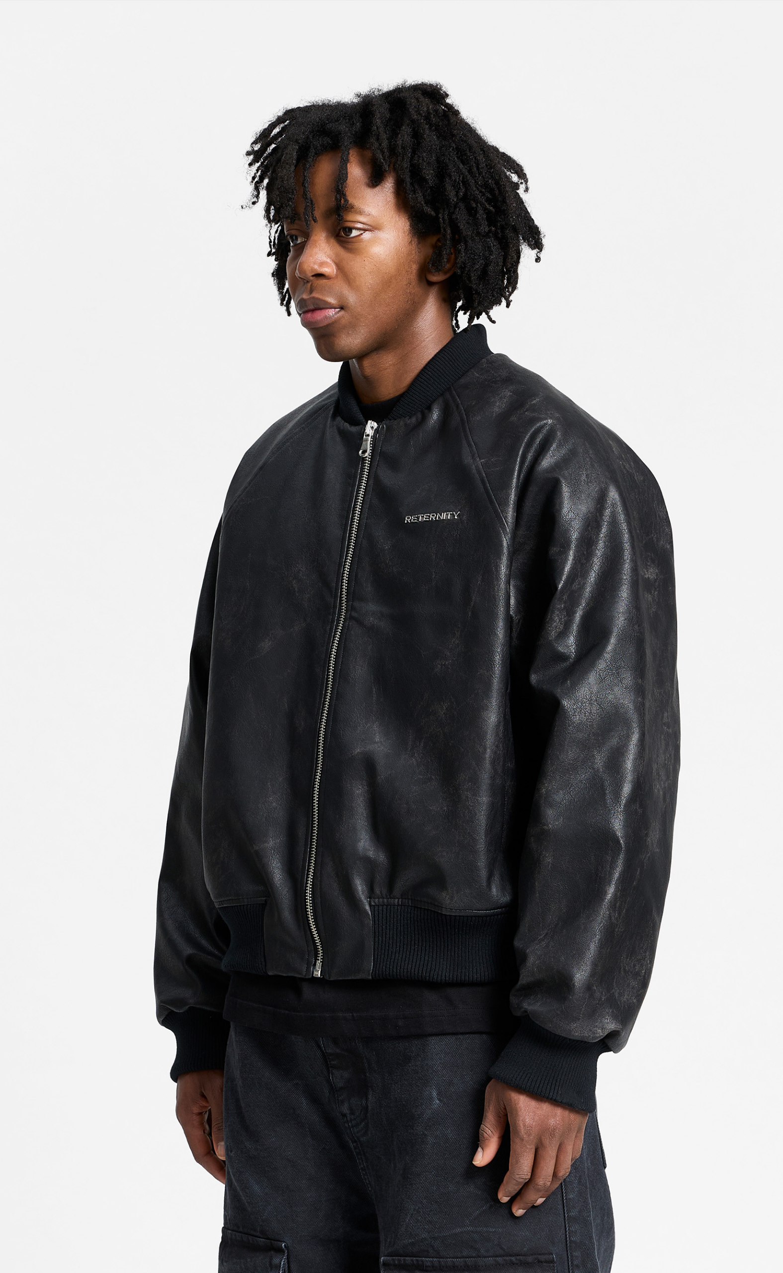 BOMBER WASHED BLACK JACKET