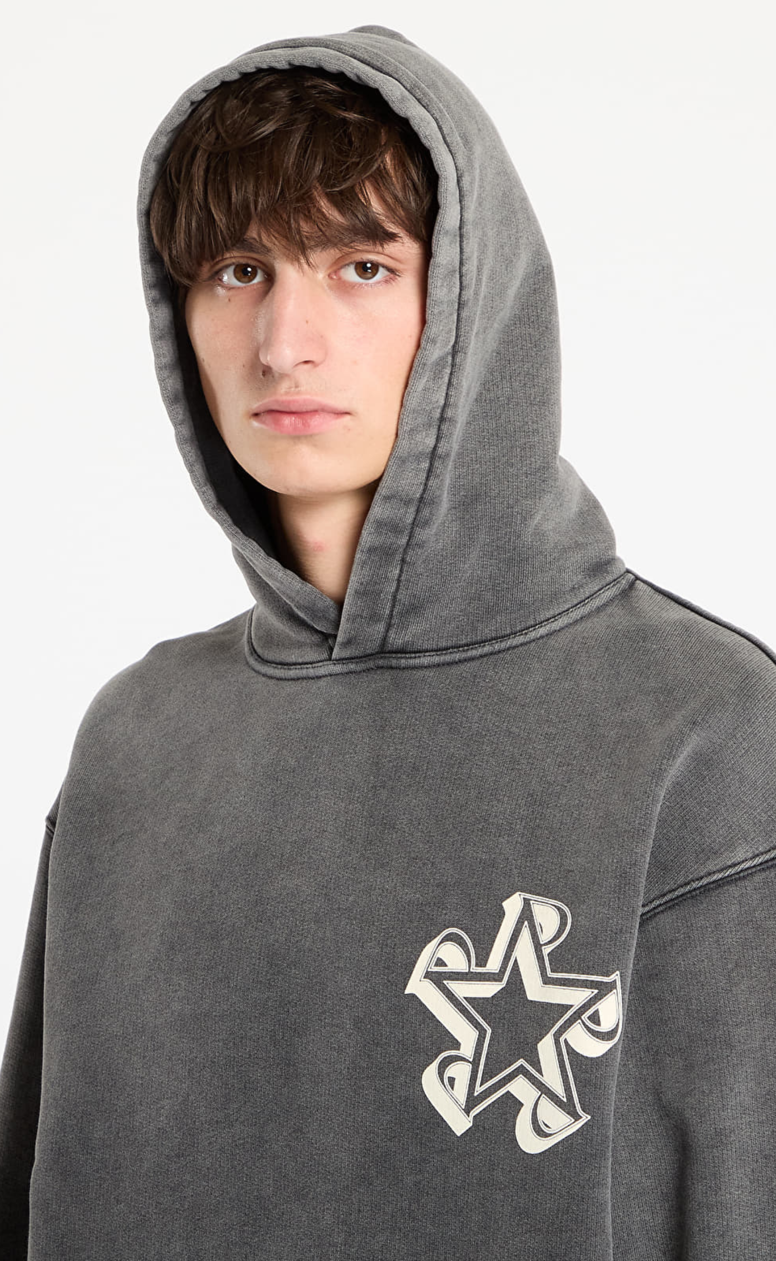 REPRESENT INITIAL STAR VINTAGE GREY HOODIE