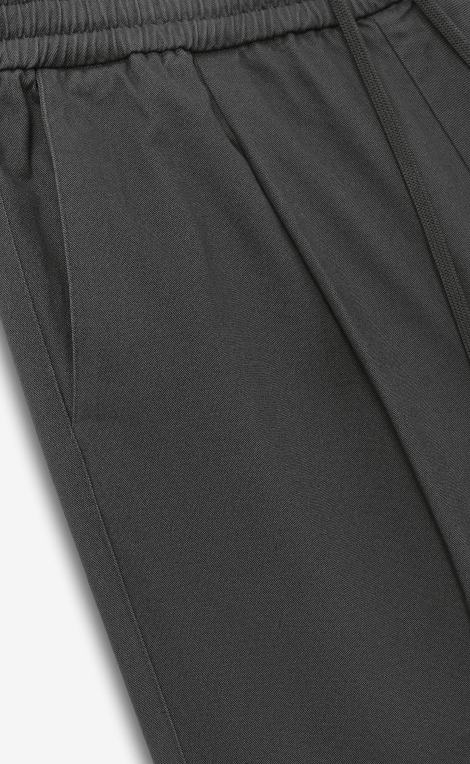 PLEAT FRONT DRAWSTRING IRON GREY PANTS