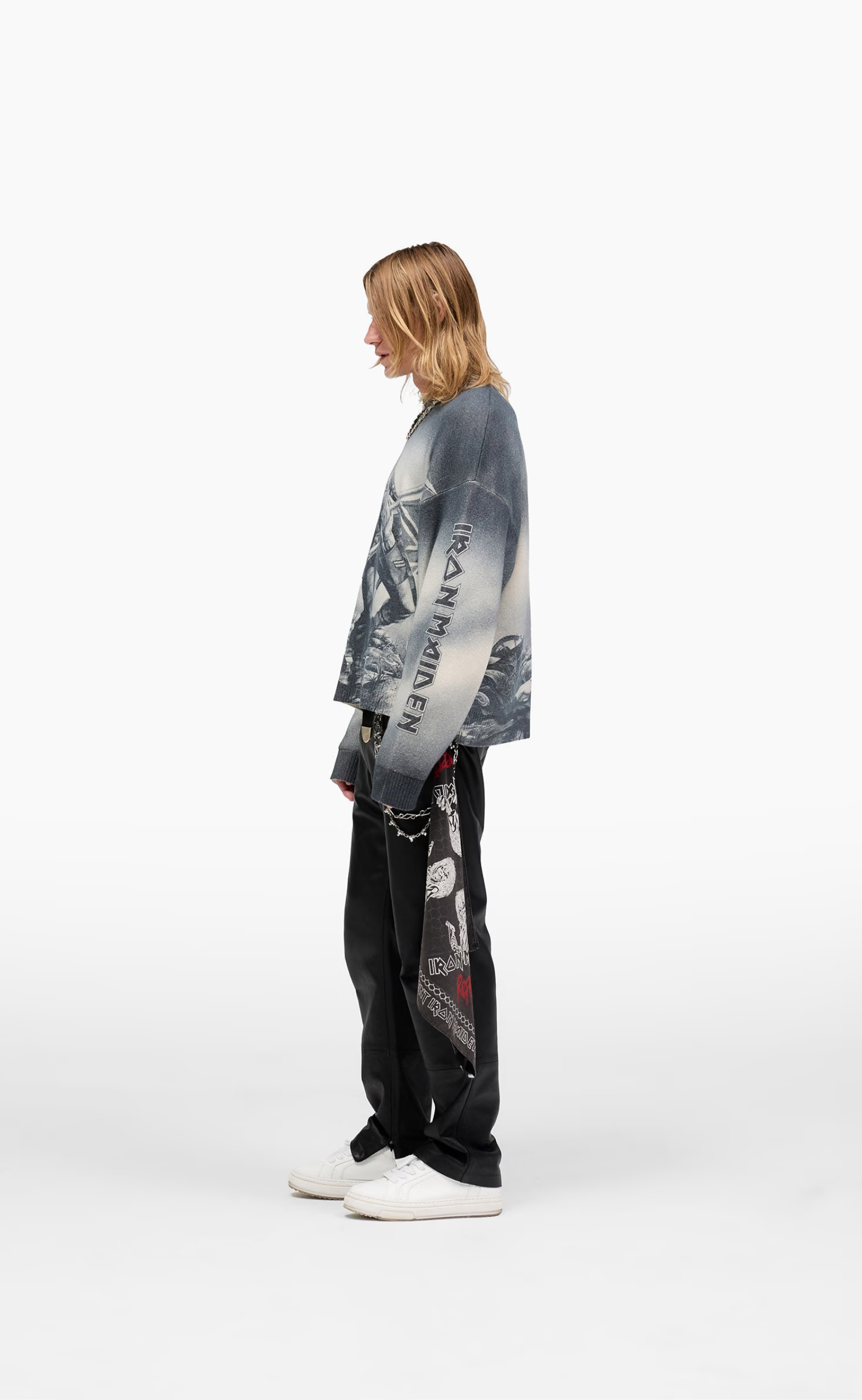 IRON MAIDEN X TROOPER KNIT LONGSLEEVE SUNFADE GREY