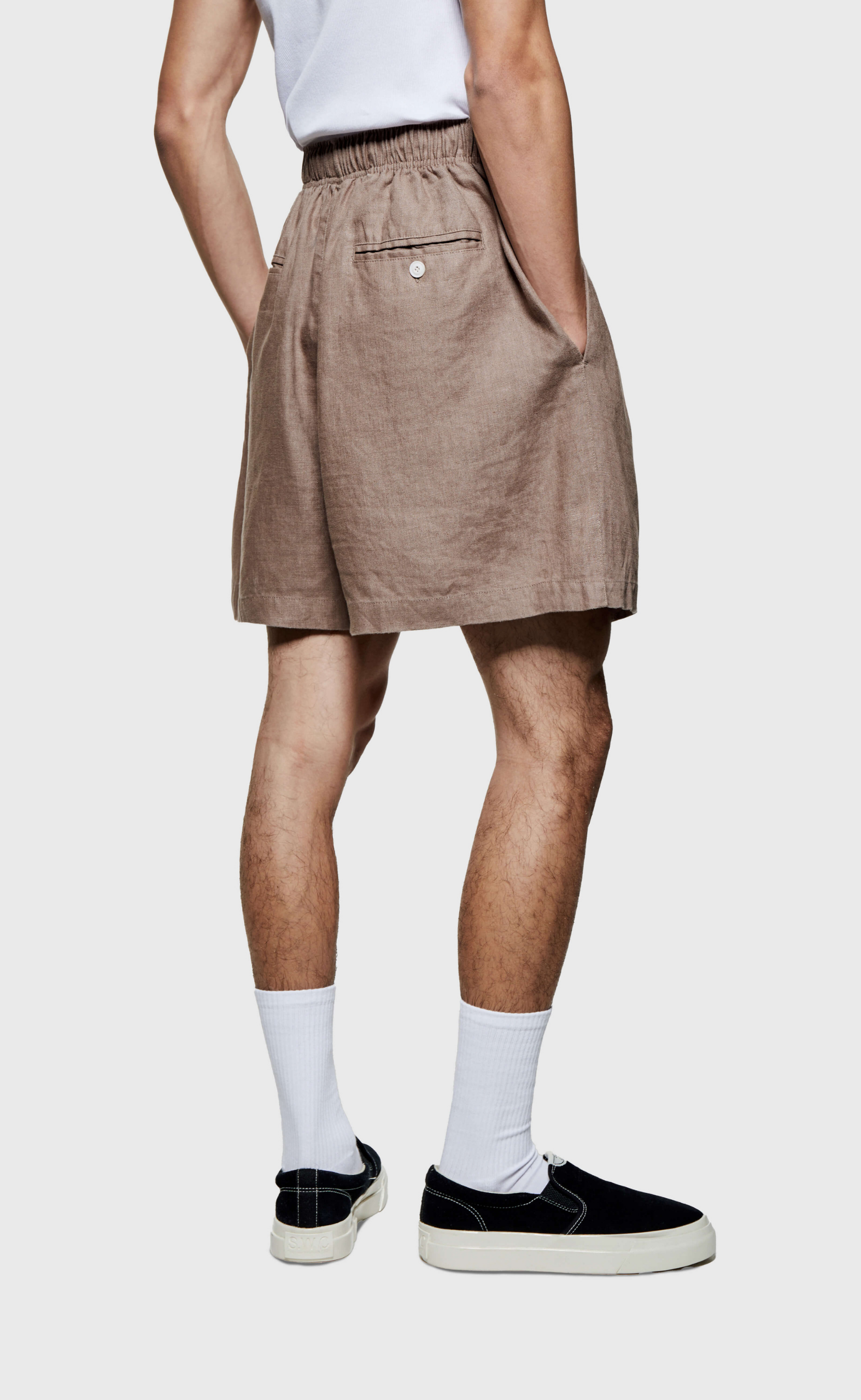 LINEN MUSHROOM SHORTS