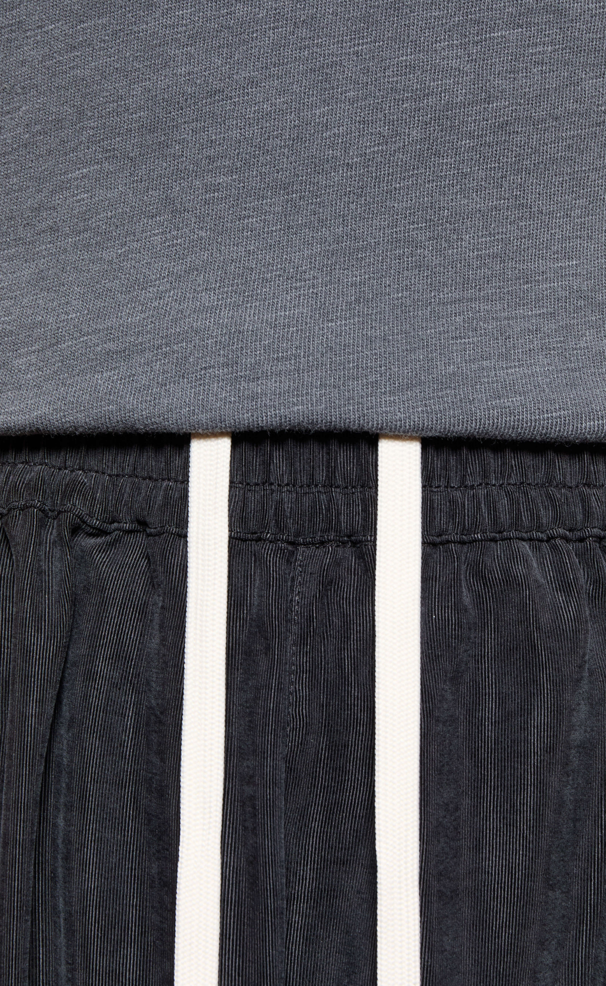 RIBBED CURPO WIDE LEG SUEDED BLACK PANTS