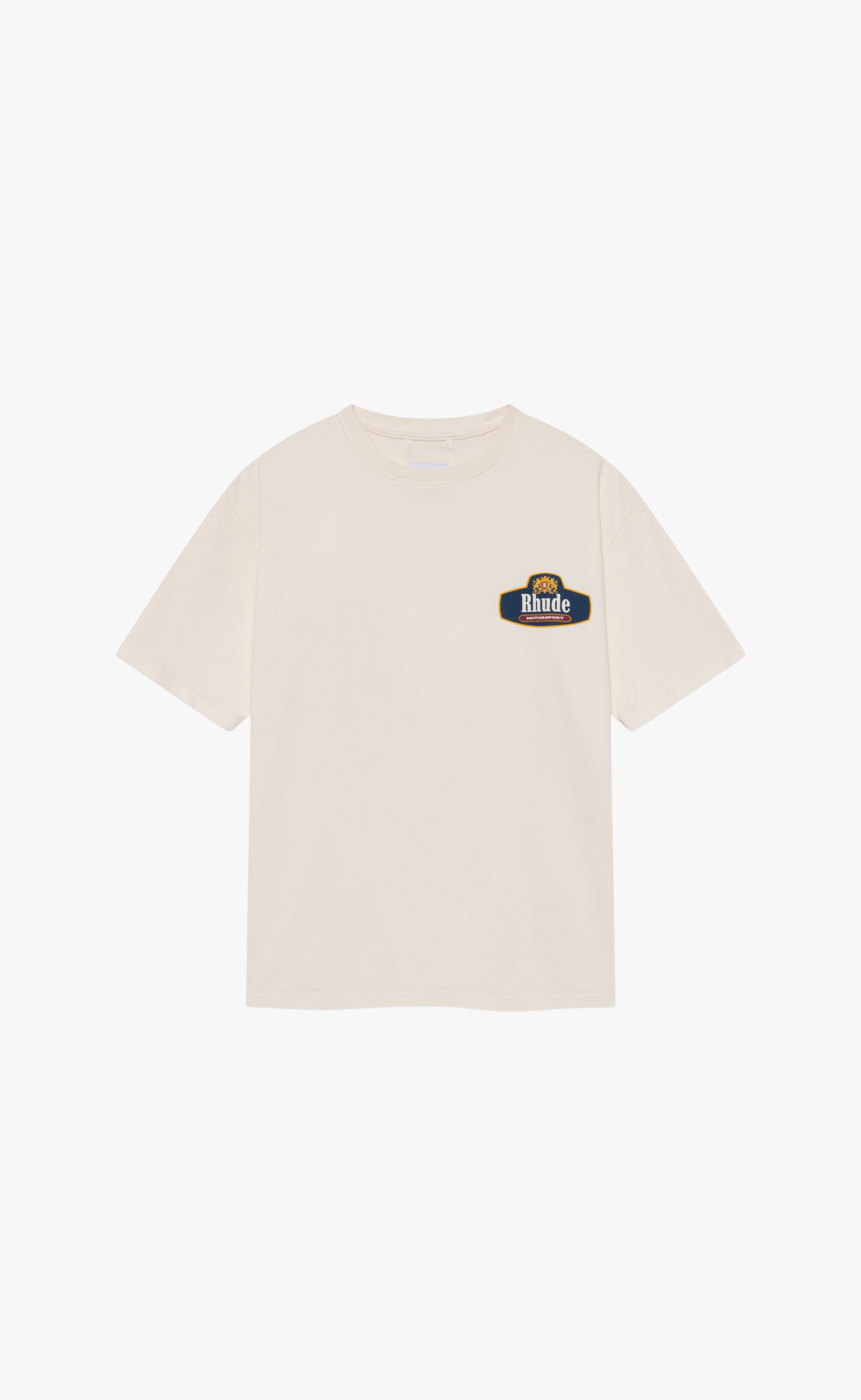 RHUDE RACING CREST VINTAGE WHITE T-SHIRT