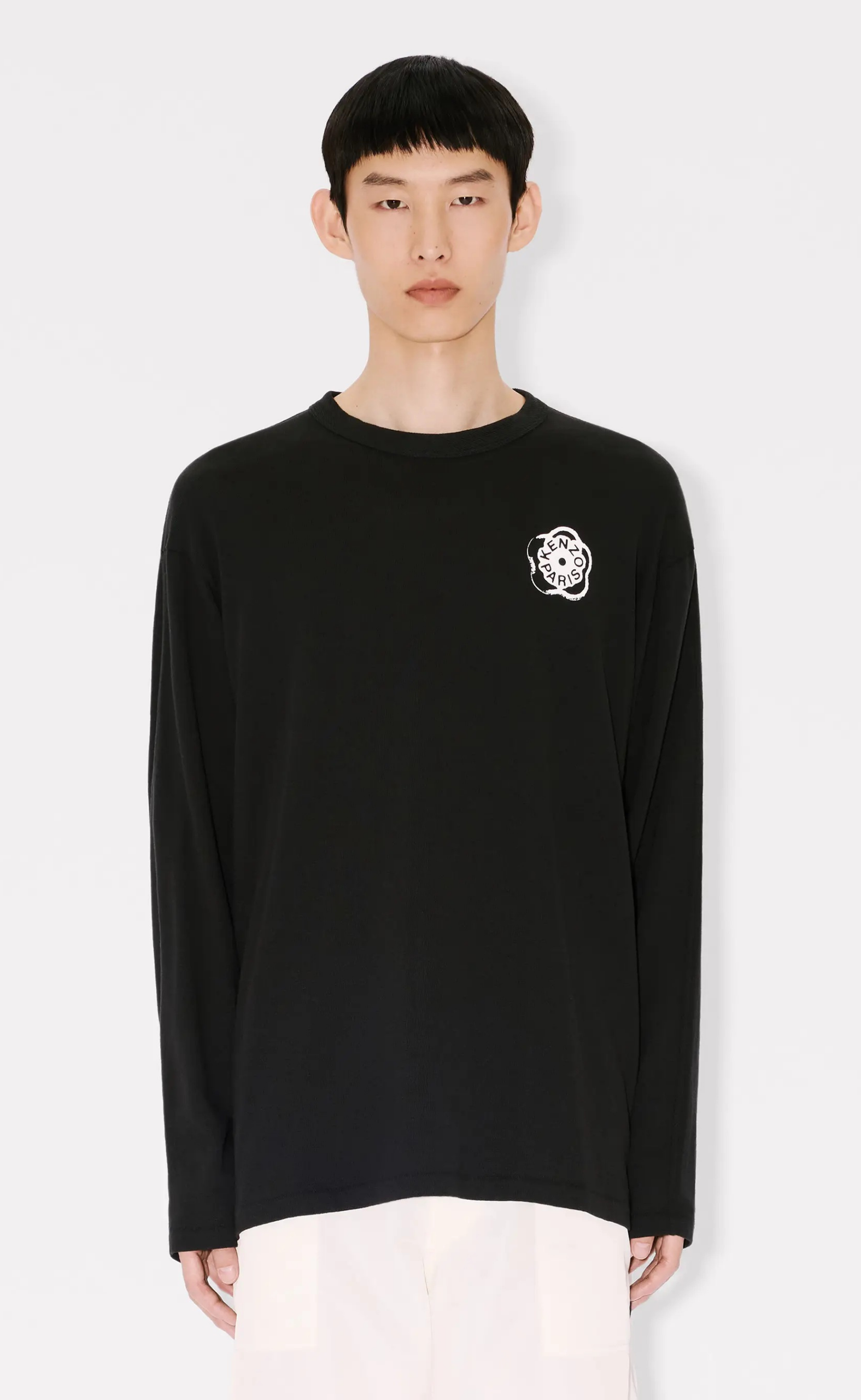 GOTS BOKE FLOWER 2.0 RELAXS BLACK LONGSLEEVE