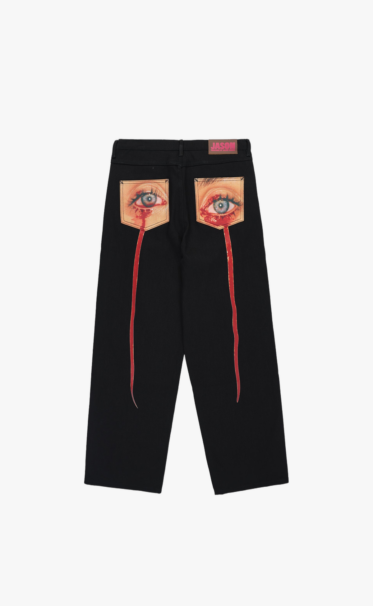 TEAR FORMULA BAGGY BLACK JEANS