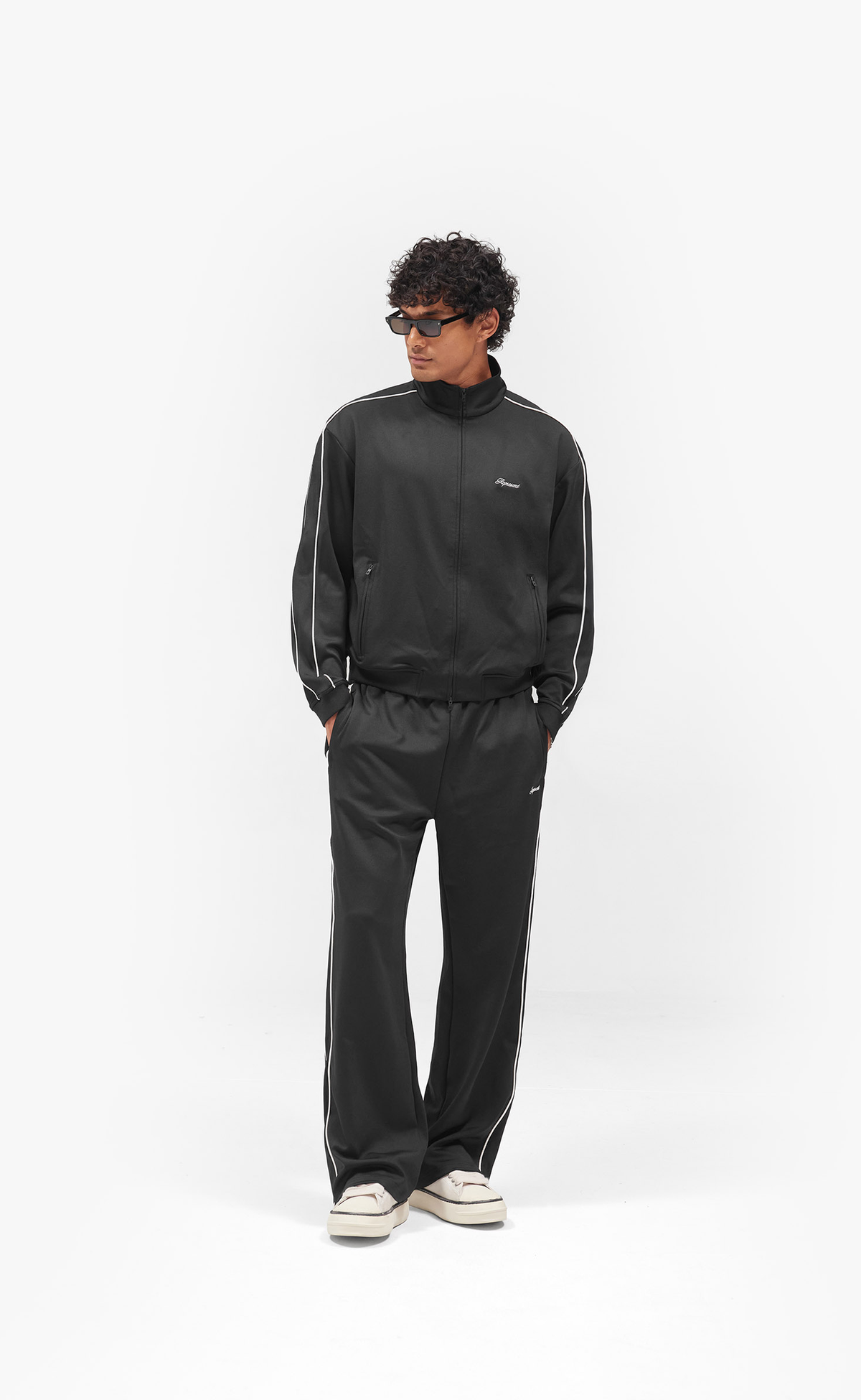 TAPED TRACK BLACK SWEATPANTS