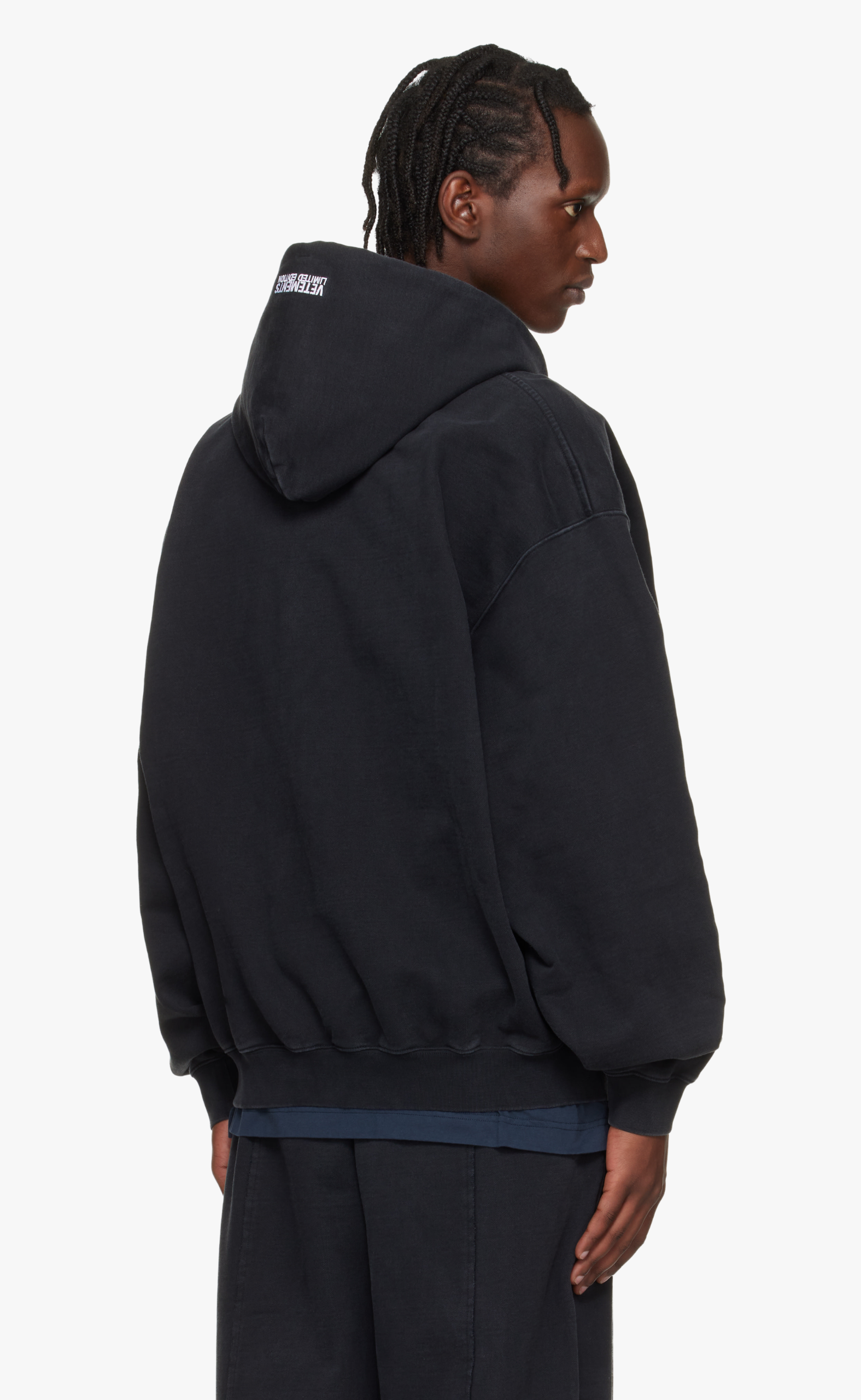ICONIC LOGO BLACK ZIP-UP HOODIE