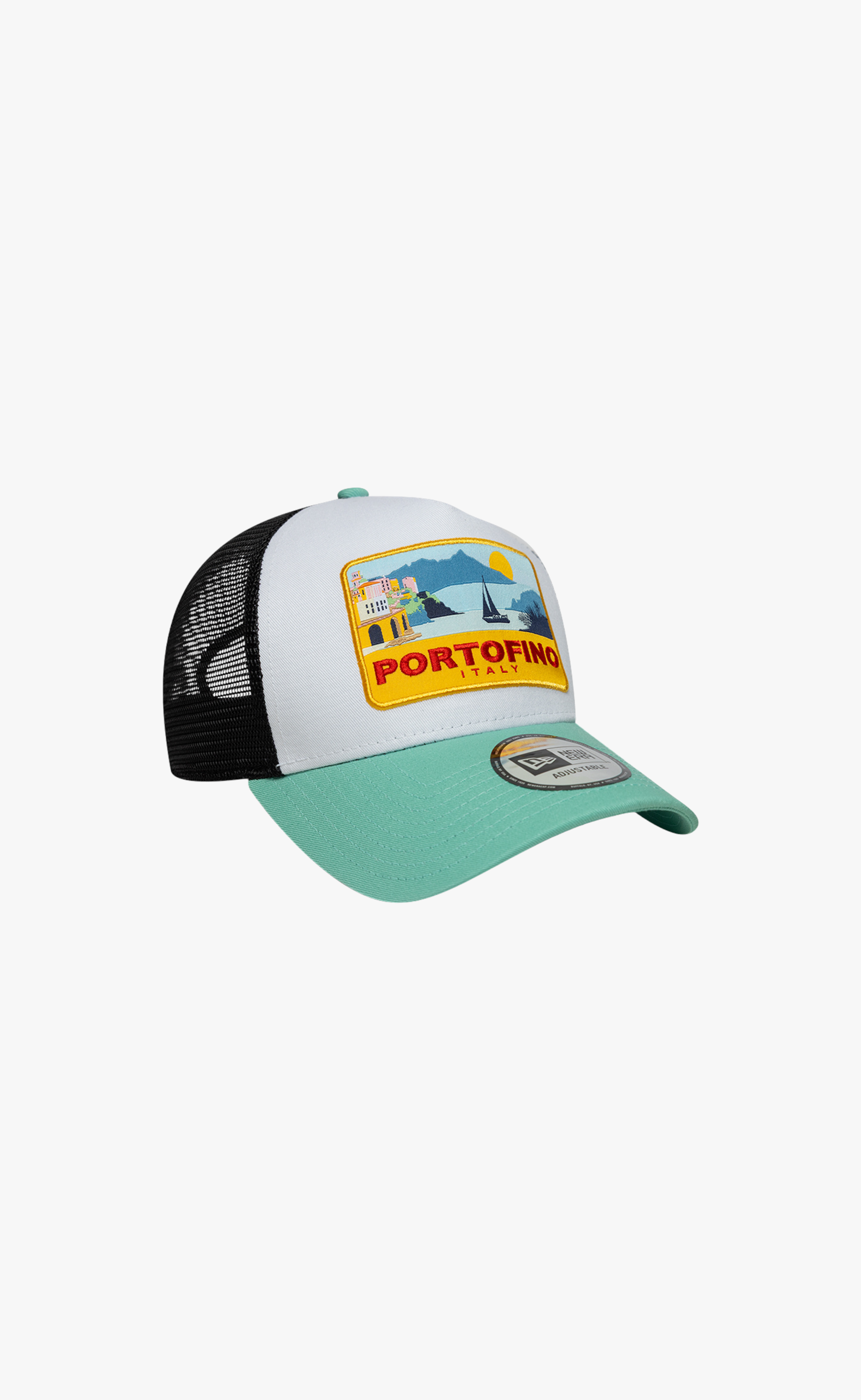 NEW ERA LOCATION PATCH 9 FORTY A-FRAME TRUCKER WHITE GREEN HAT