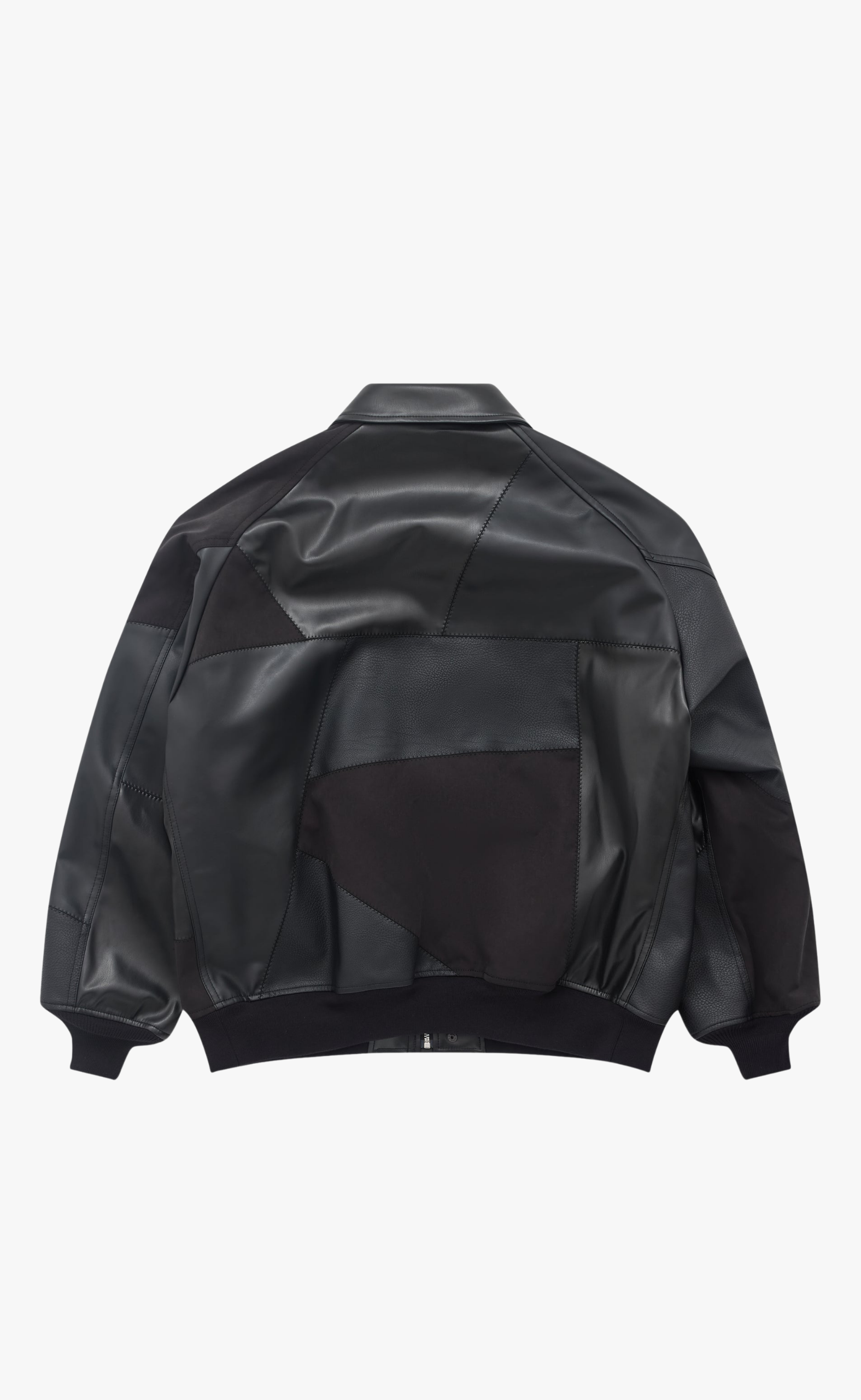 PATCHWORK BOMBER BLACK JACKET