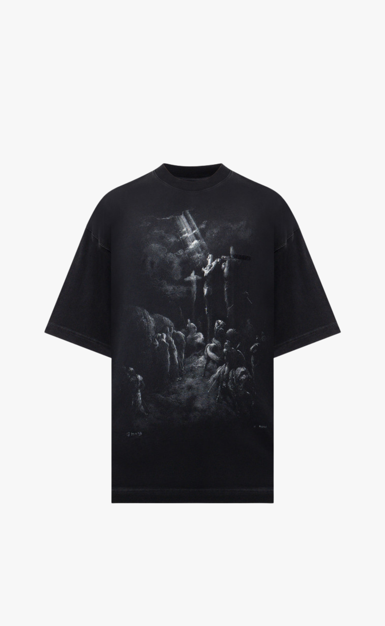 JESUS DISTRESSED BLACK T-SHIRT