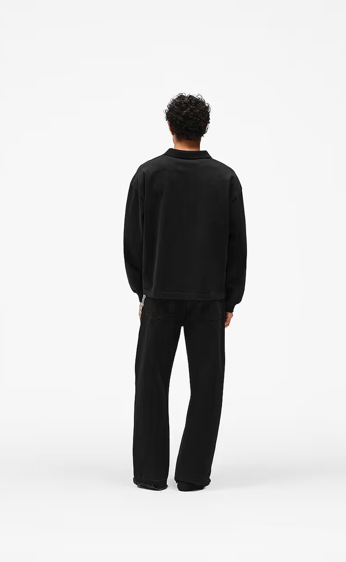 OWNERS RUGBY POLO JET BLACK LONGSLEEVE