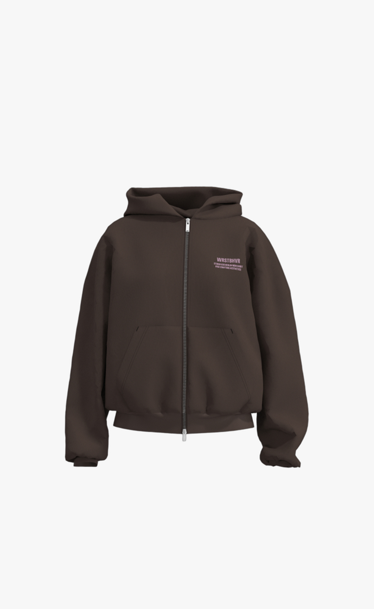 STUDIO ZIP CHOCOLATE BROWN HOODIE
