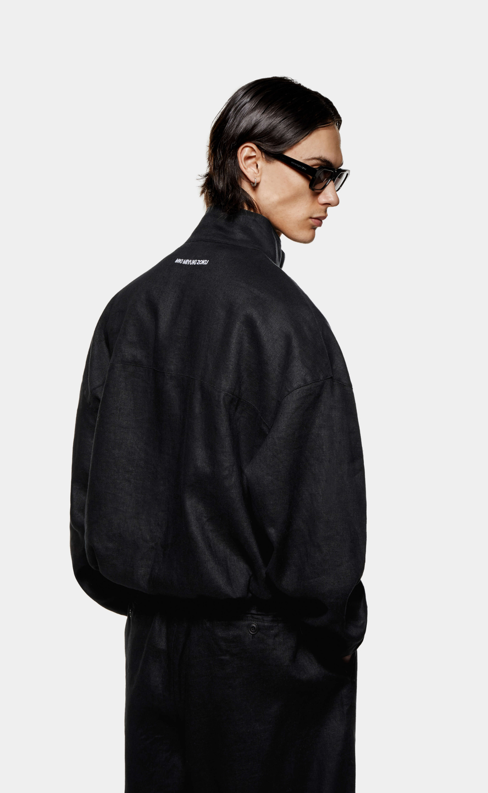 LINEN TRACK BLACK JACKET