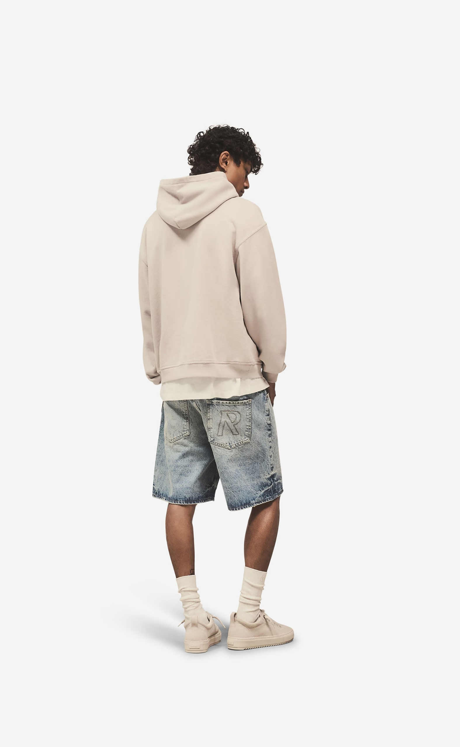 SCRIPT LOGO ZIP CONCRETE HOODIE