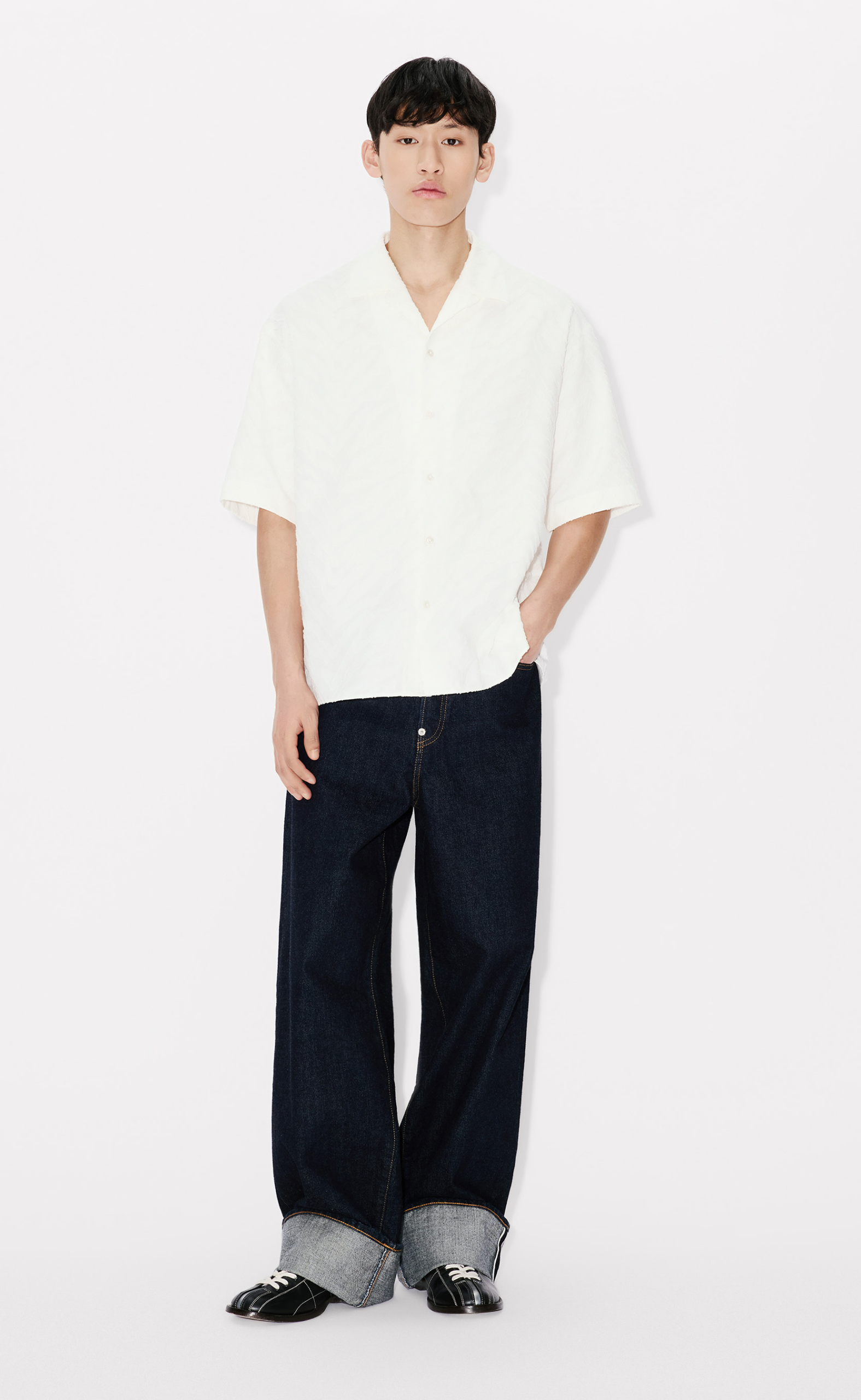 KENZO TIGER HAWAIIAN SHORT SLEEVE OFF WHITE SHIRT