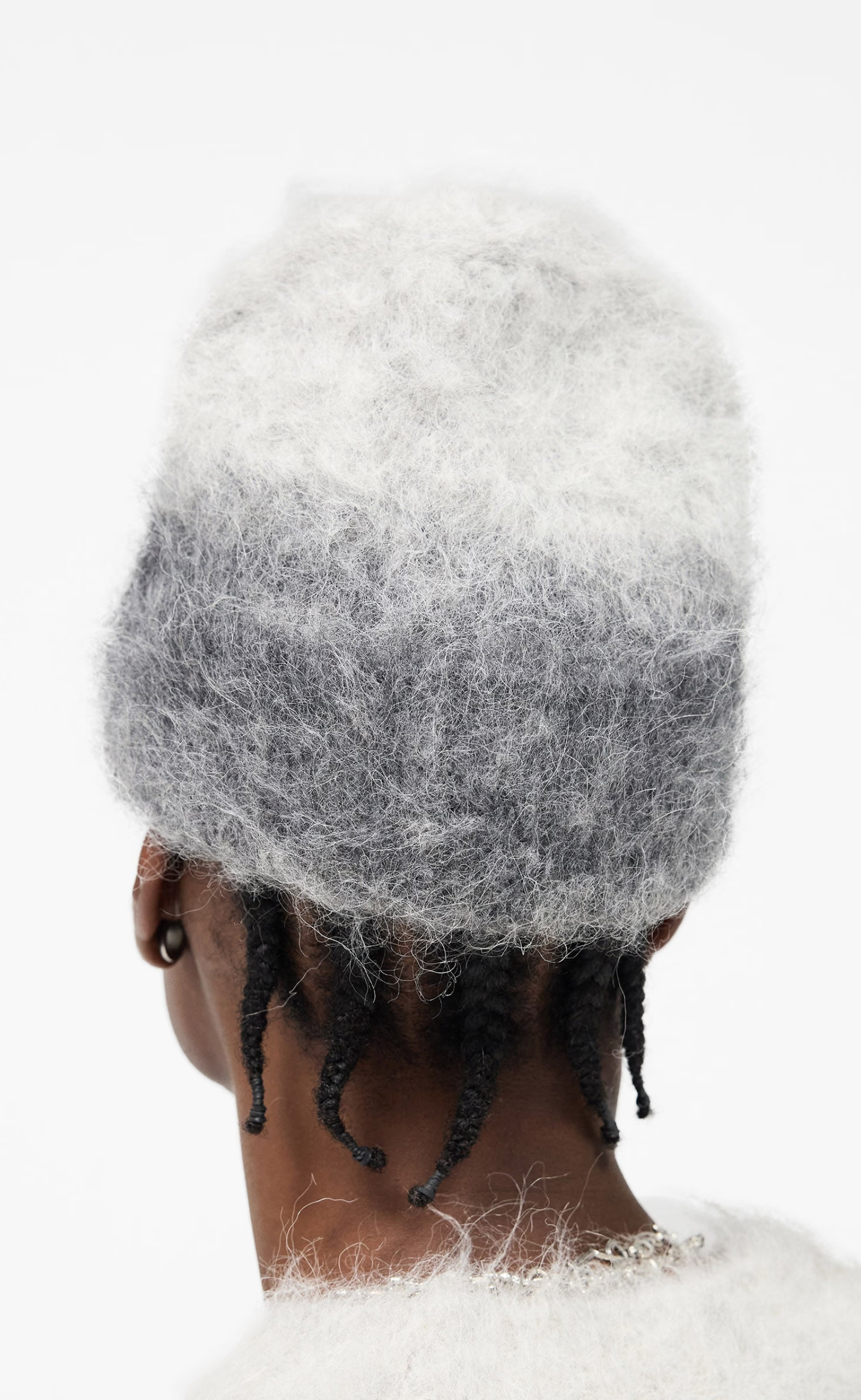 OMBRE KNIT LIGHT GREY BEANIE