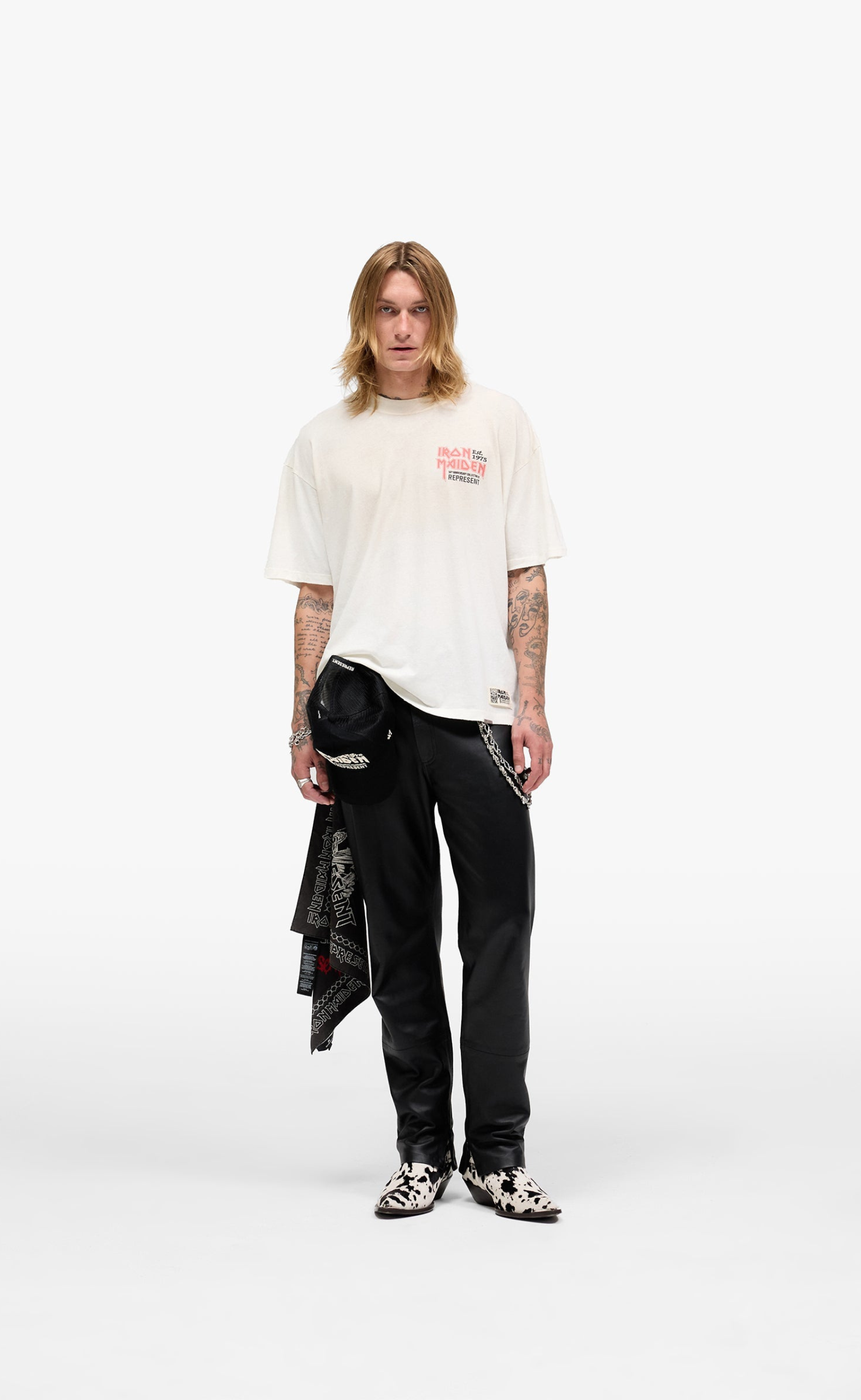 IRON MAIDEN X ANNIVERSARY WASHED ECRU T-SHIRT