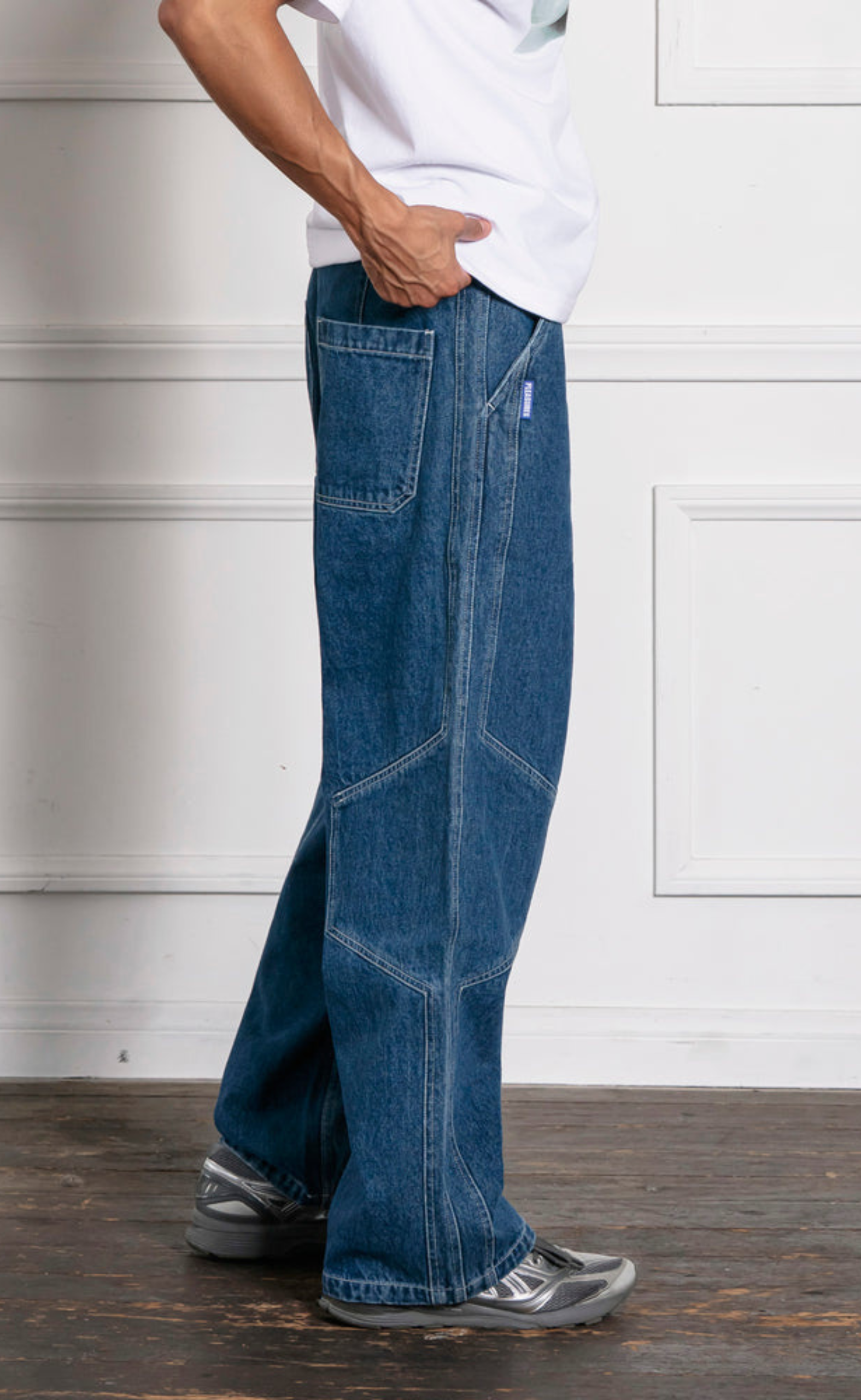 POSITION BAGGY INDIGO JEANS