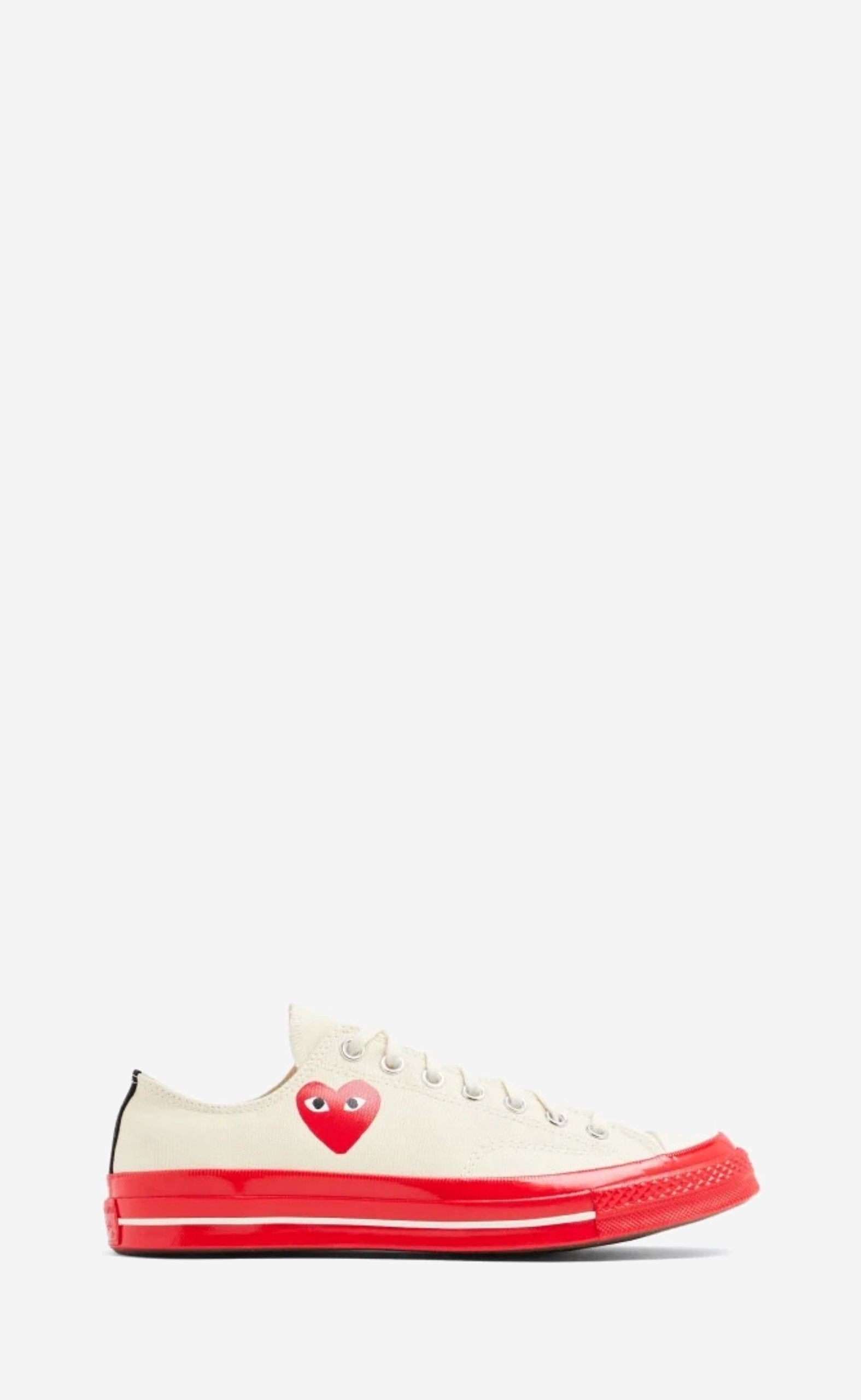 OFF WHITE PLAY COMME DES GARÇONS X CONVERSE RED SOLE CHUCK 70 LOW TOP