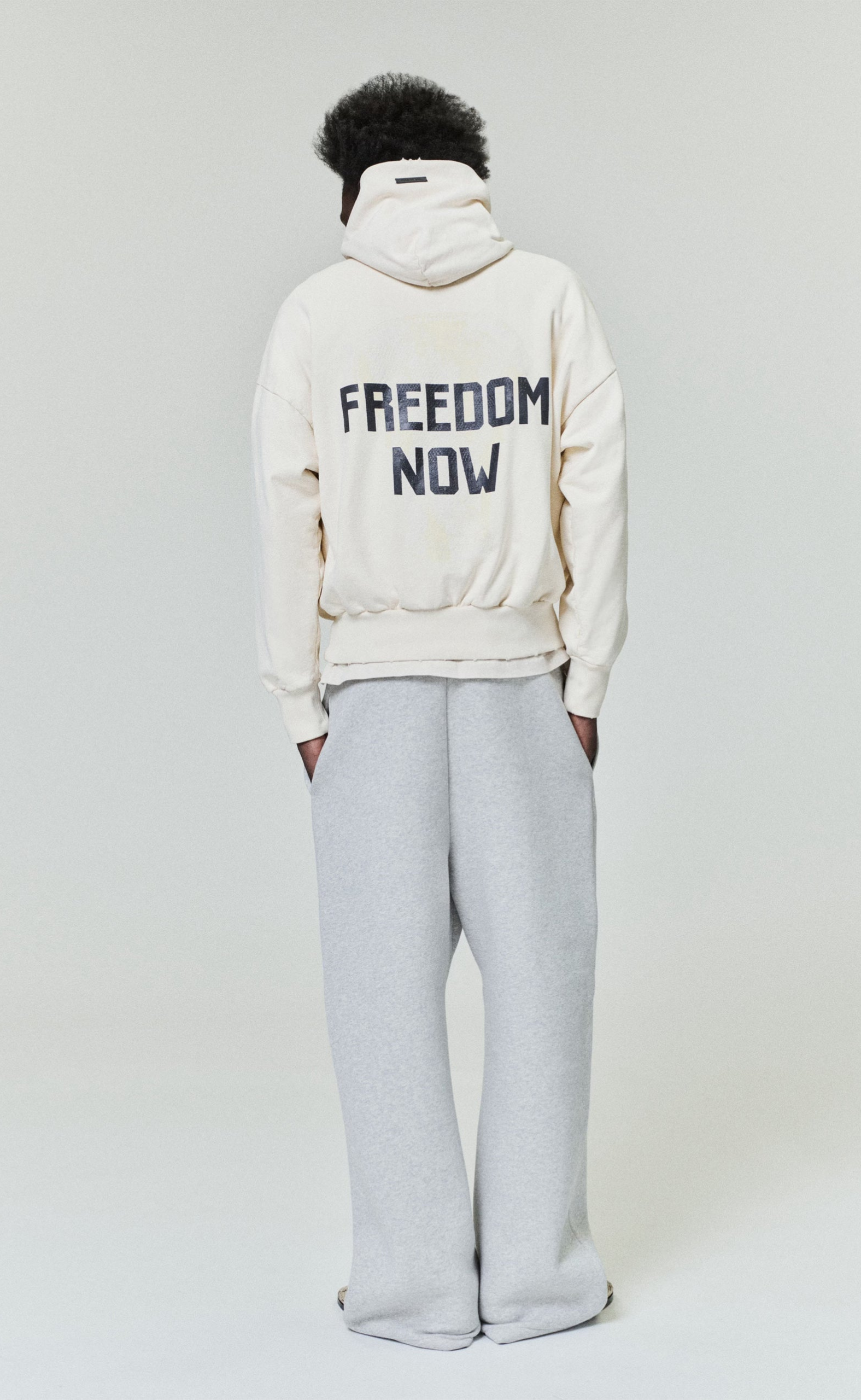 WIDE LEG MELANGE GREY SWEATPANT
