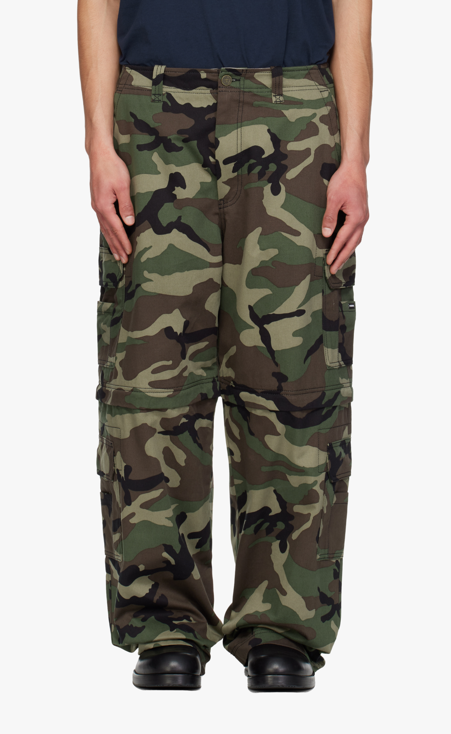 V GREEN CAMO CARGO PANTS