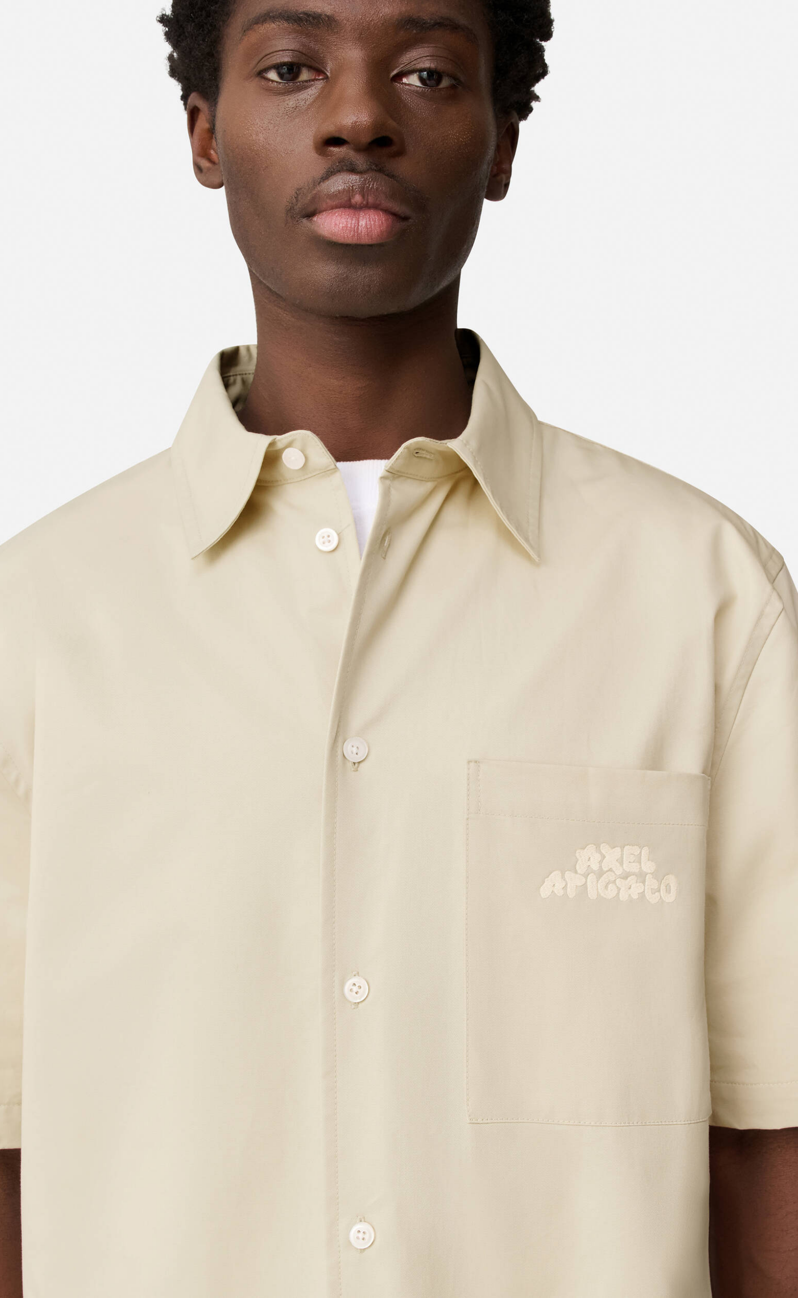 DREW SHORT SLEEVE BEIGE SHIRT