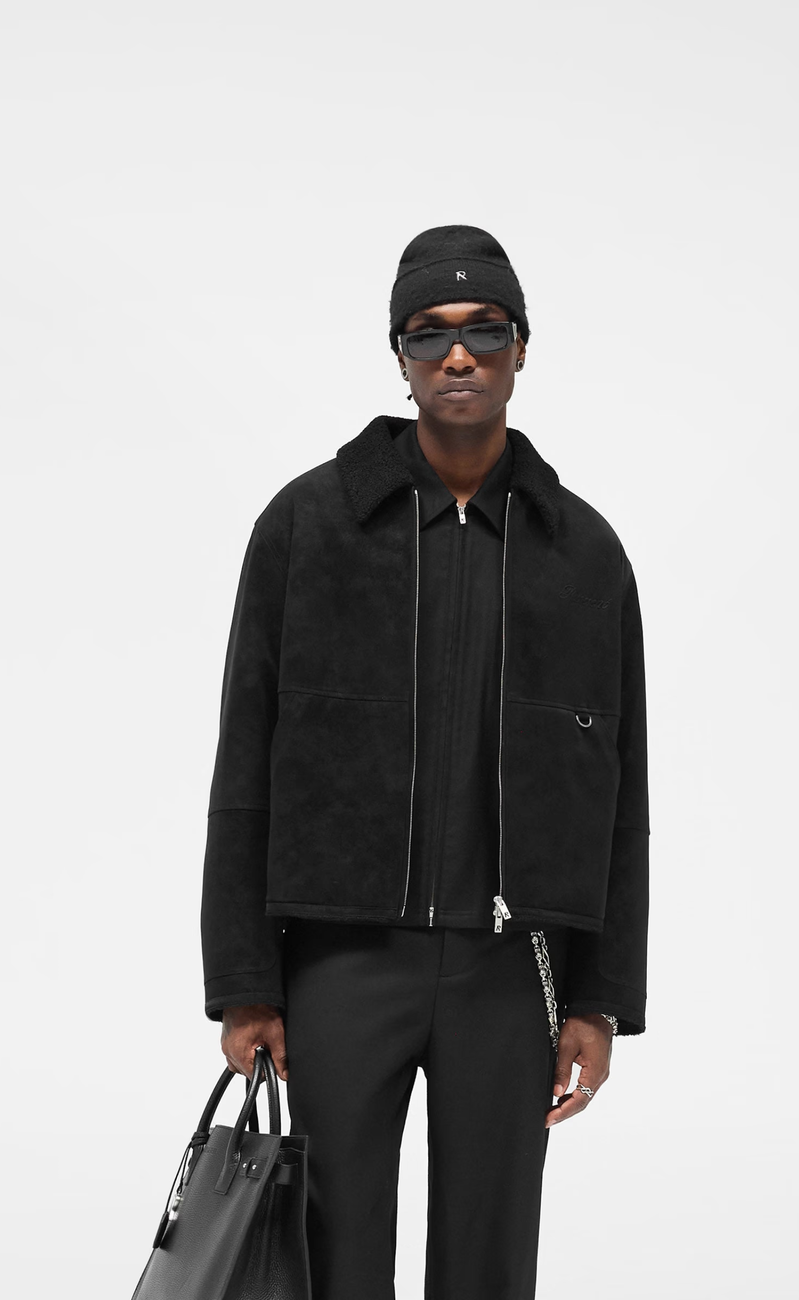 SHEARLING JET BLACK JACKET