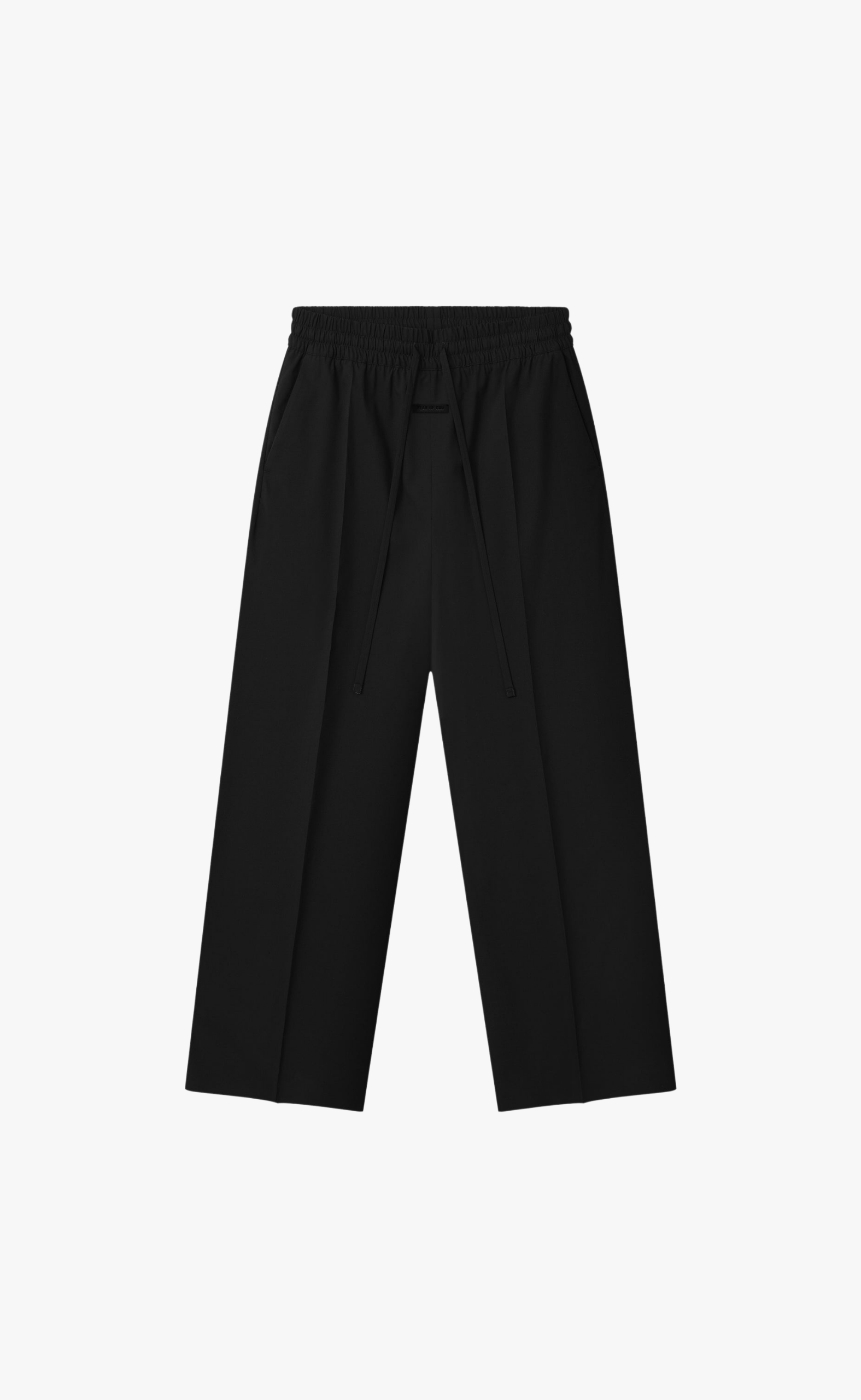 OXFORD WIDE LEG DRAWSTRING BLACK PANTS