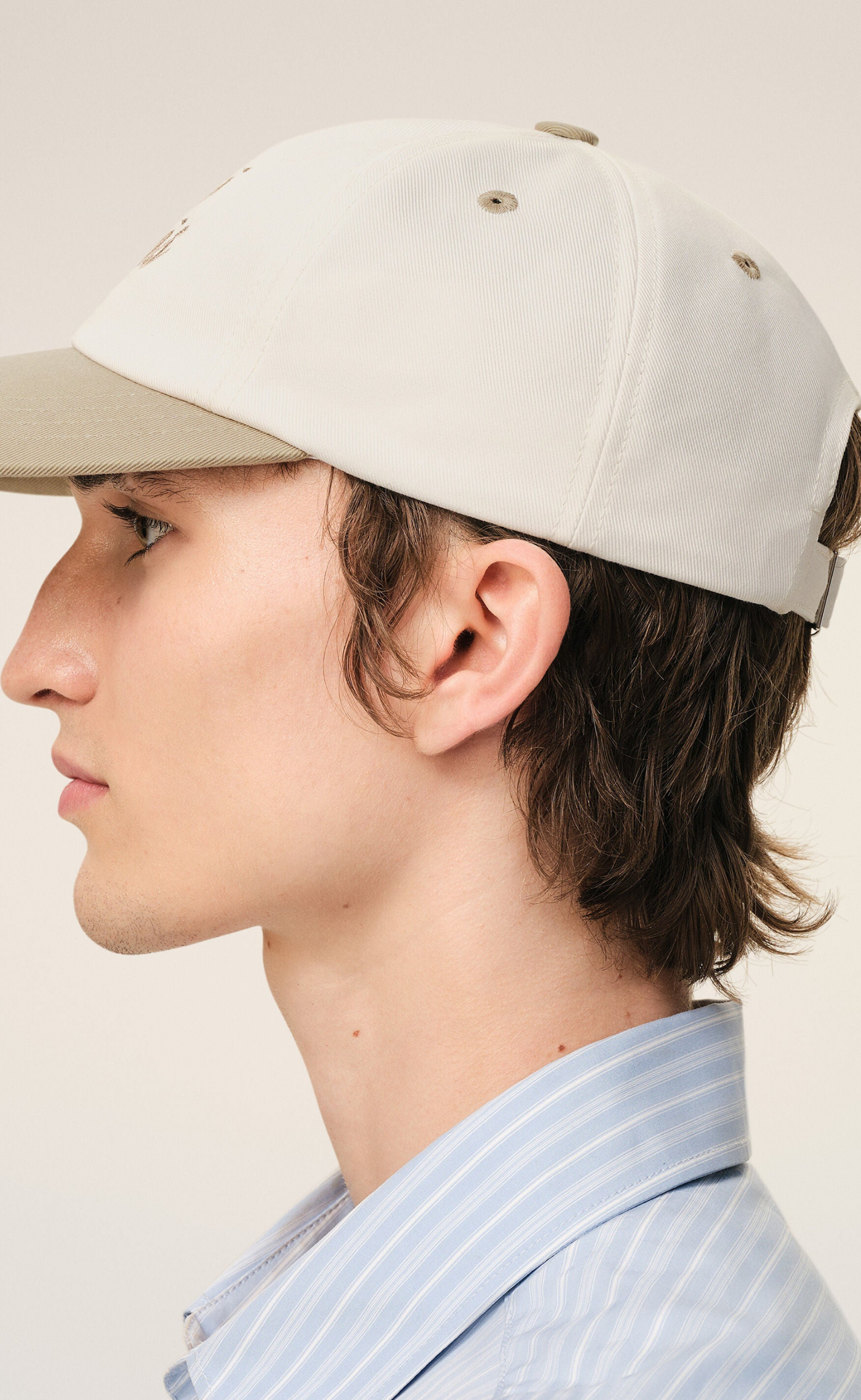 BICOLOR AMI PARIS WHITE TAUPE HAT