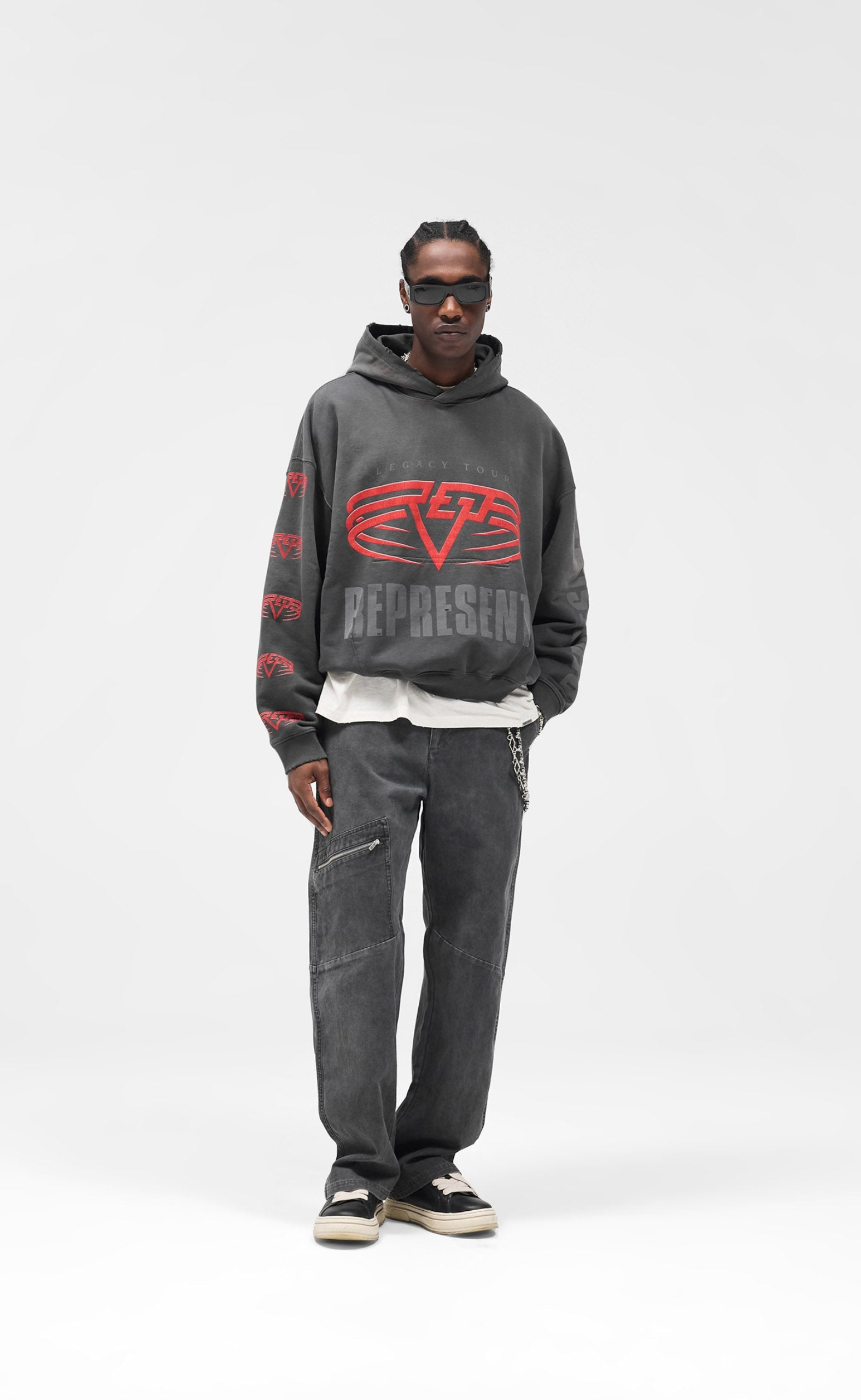 REPRESENT LIVING LEGACY TOUR SUN FADE GREY HOODIE