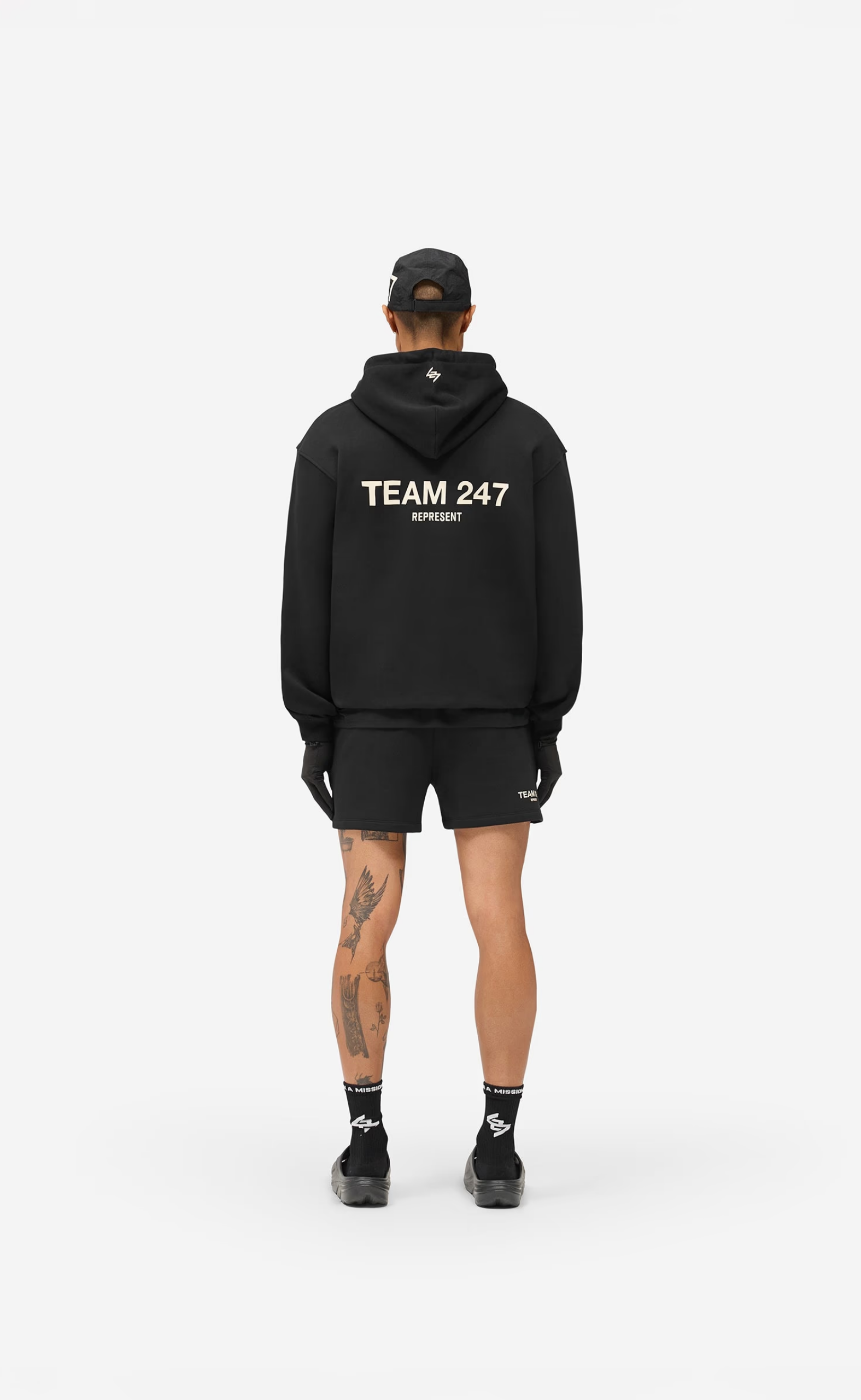 TEAM 247 OVERSIZED JET BLACK HOODIE