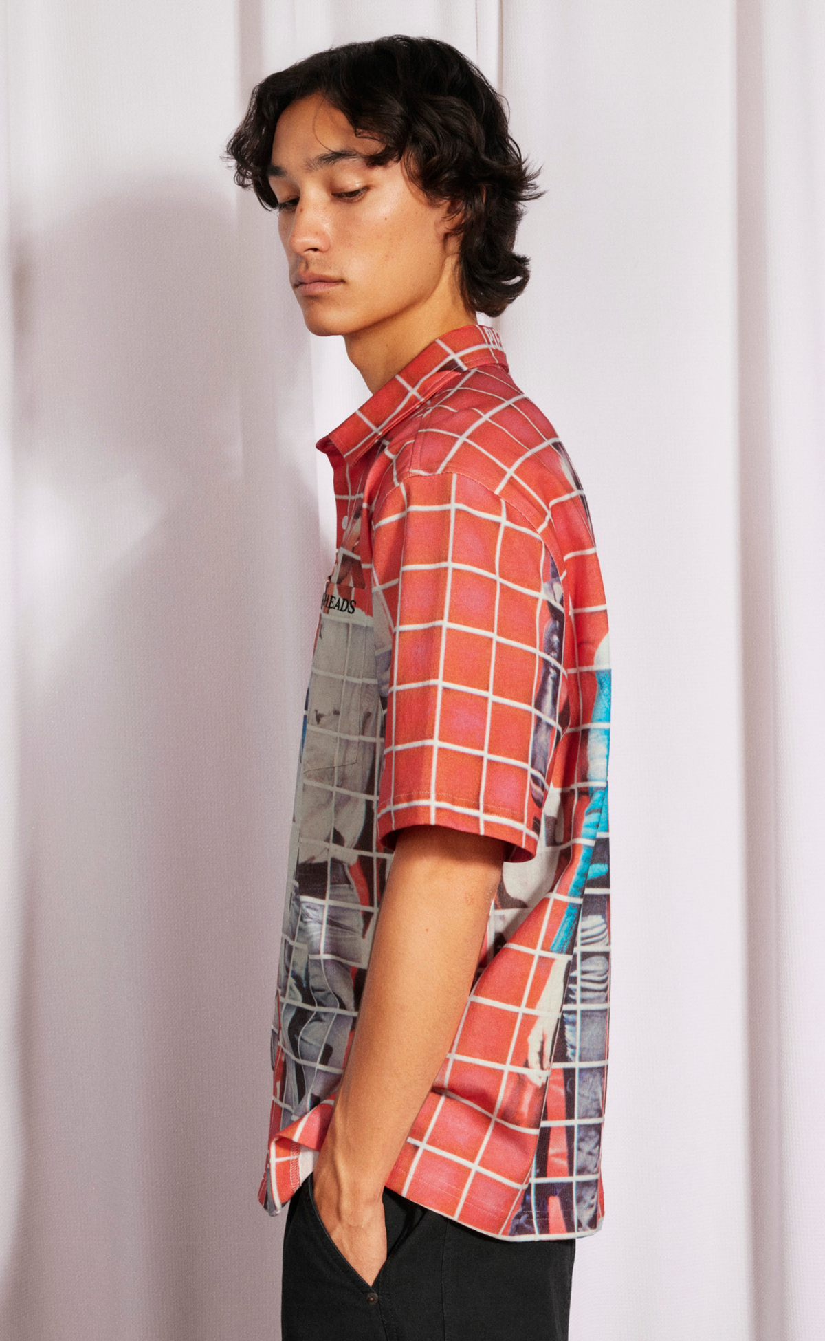 FOOD BUTTON UP RED SHIRT
