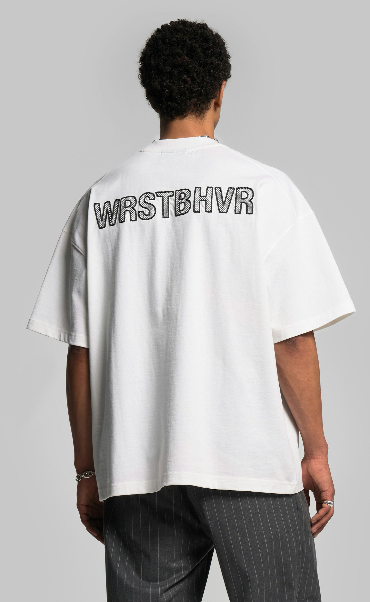 LATTICE BRIGHT WHITE T-SHIRT